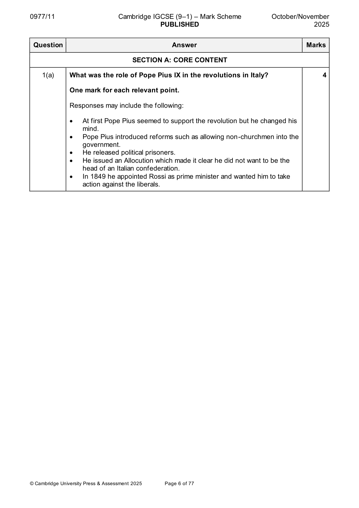 Mark scheme, page 6 of 77