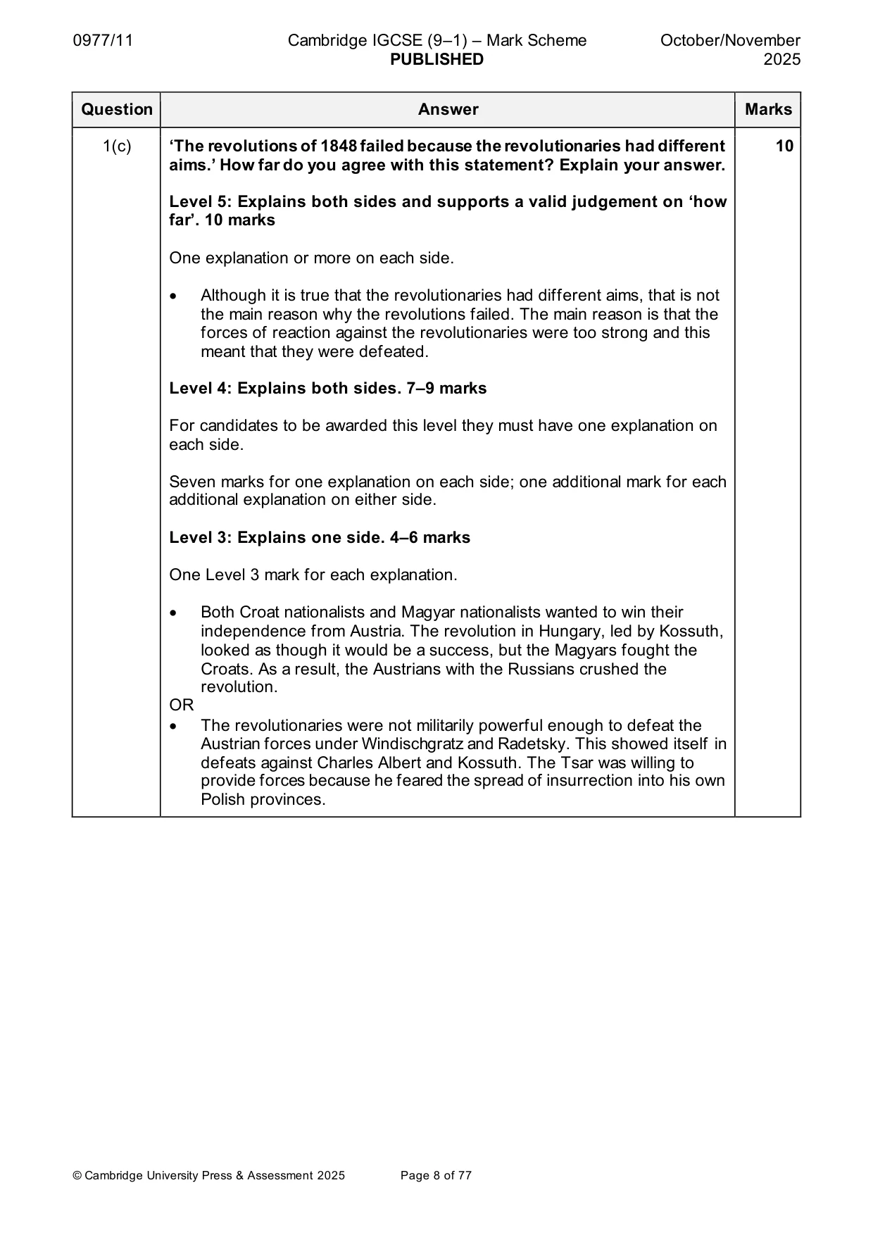 Mark scheme, page 8 of 77