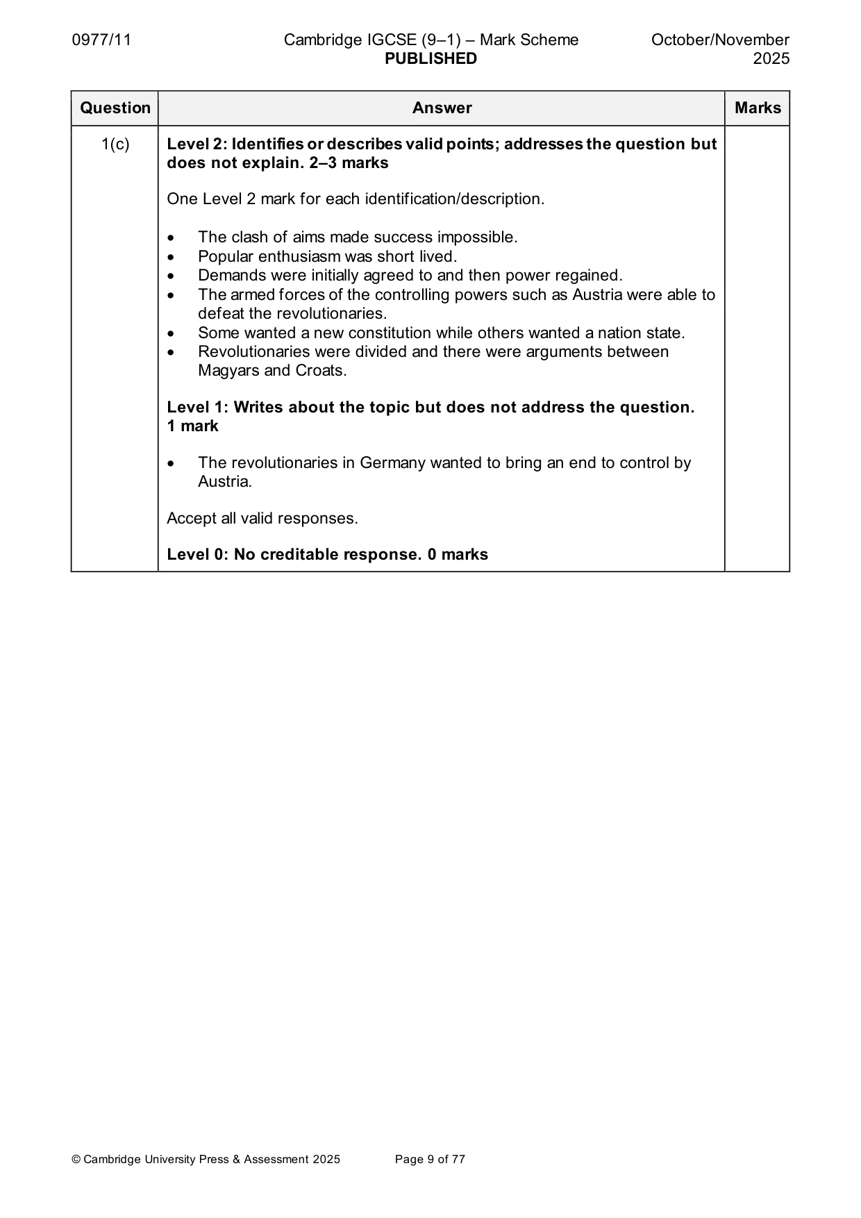 Mark scheme, page 9 of 77