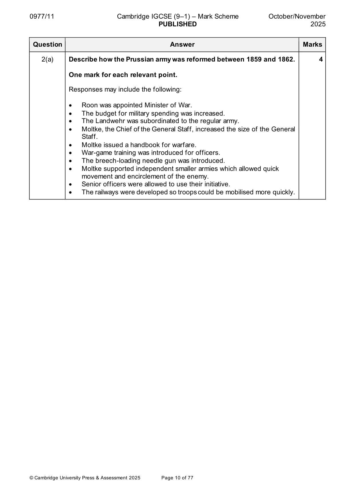 Mark scheme, page 10 of 77