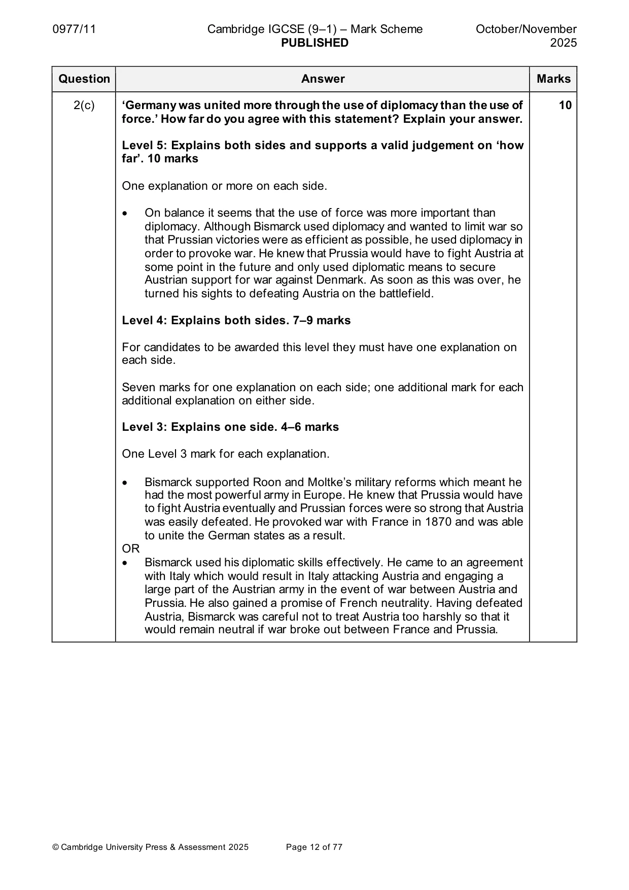 Mark scheme, page 12 of 77