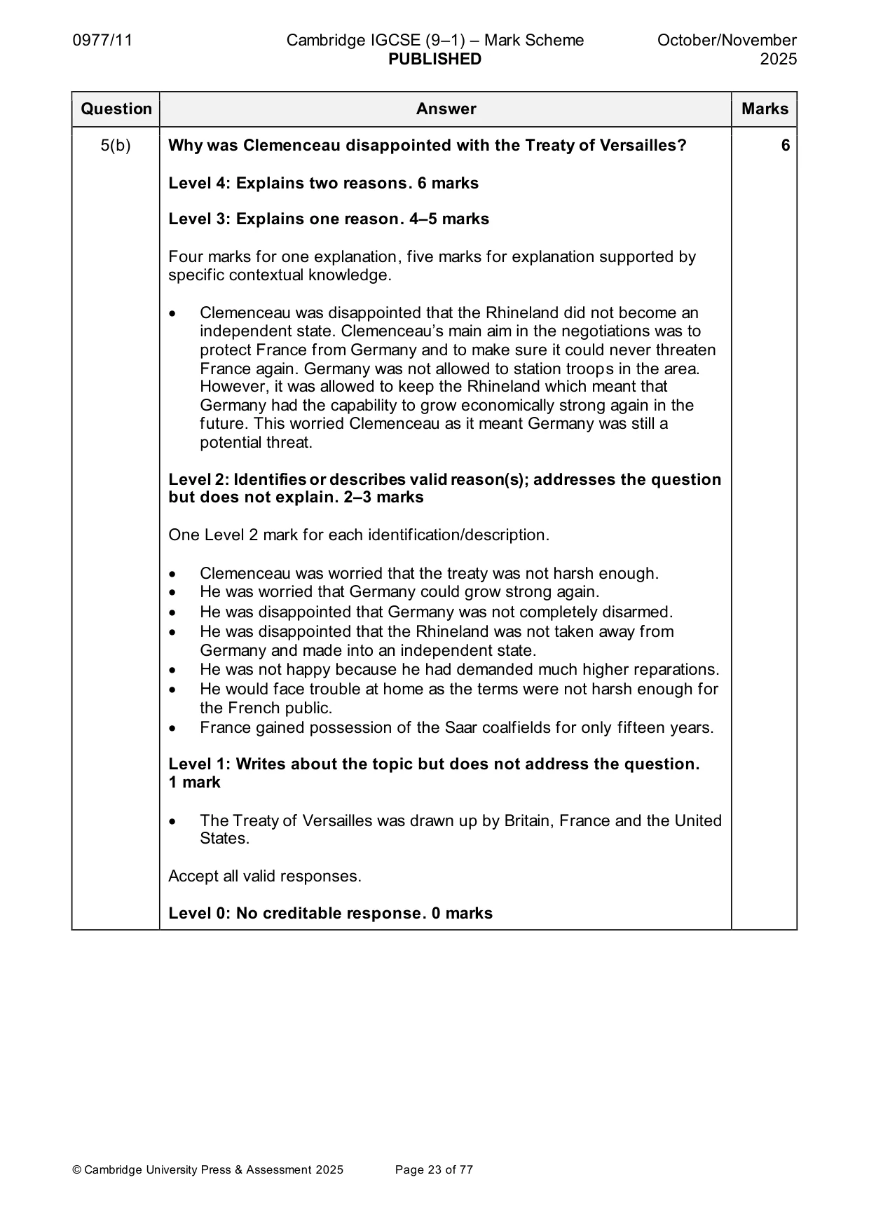 Mark scheme, page 23 of 77