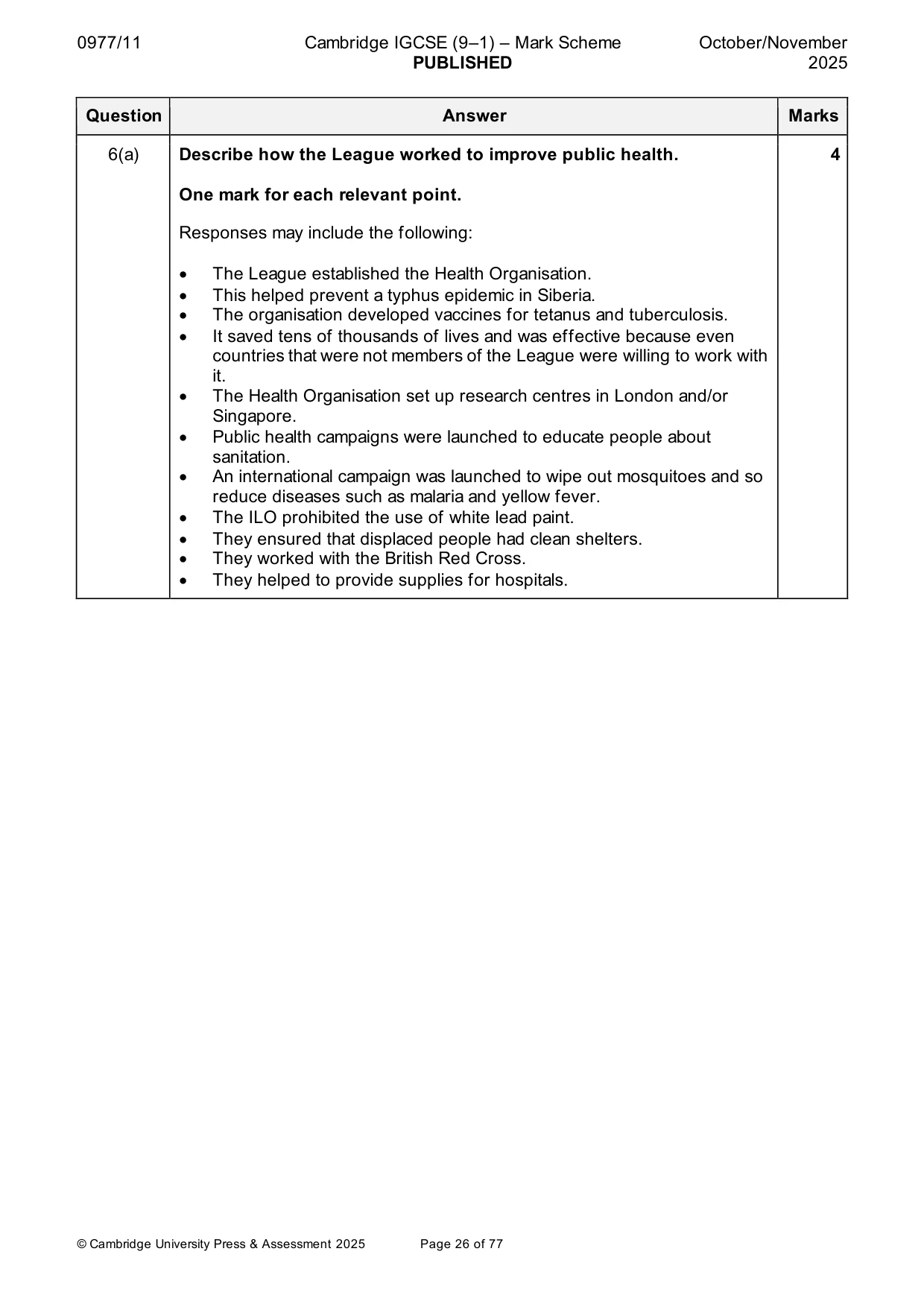 Mark scheme, page 26 of 77