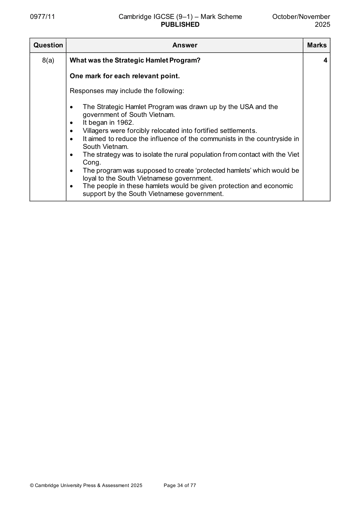 Mark scheme, page 34 of 77
