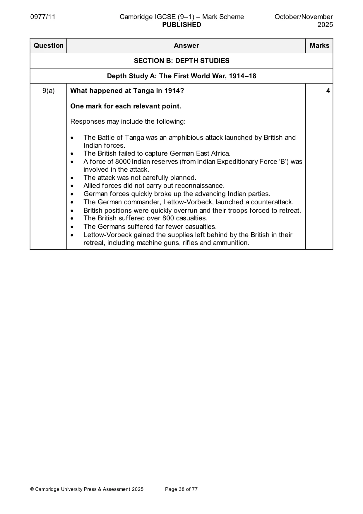 Mark scheme, page 38 of 77