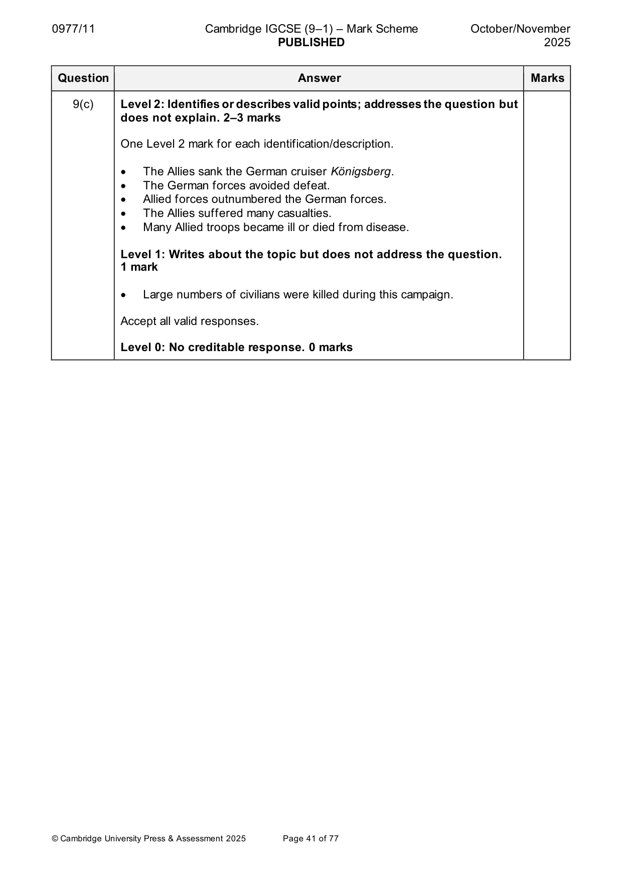 Mark scheme, page 41 of 77