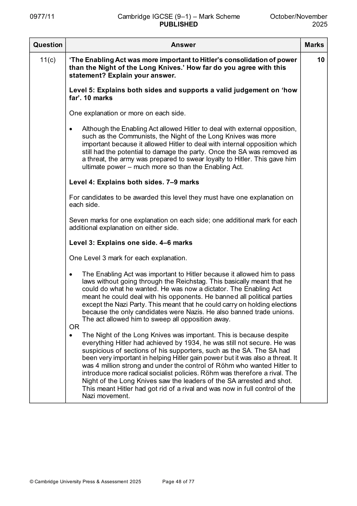 Mark scheme, page 48 of 77