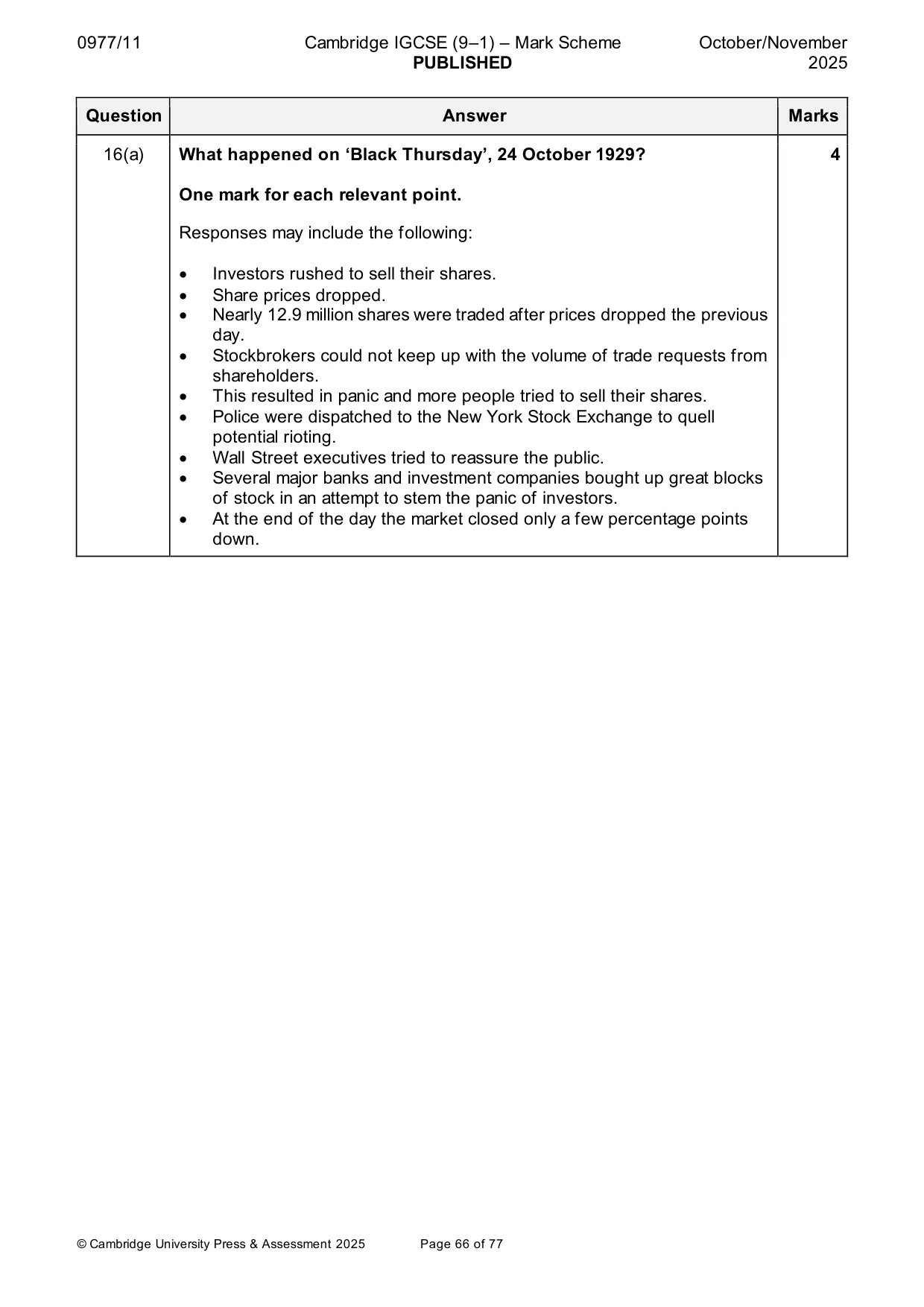 Mark scheme, page 66 of 77