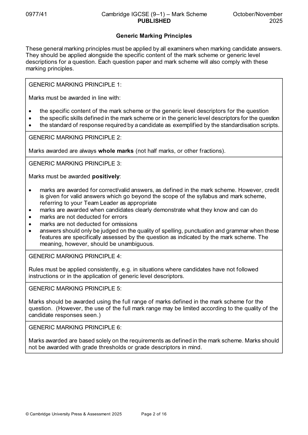 Mark scheme, page 2 of 16