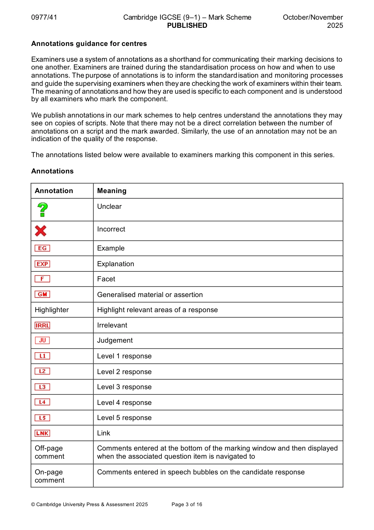 Mark scheme, page 3 of 16