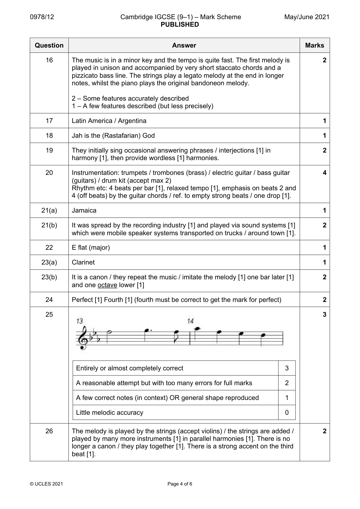 Mark scheme, page 4 of 6