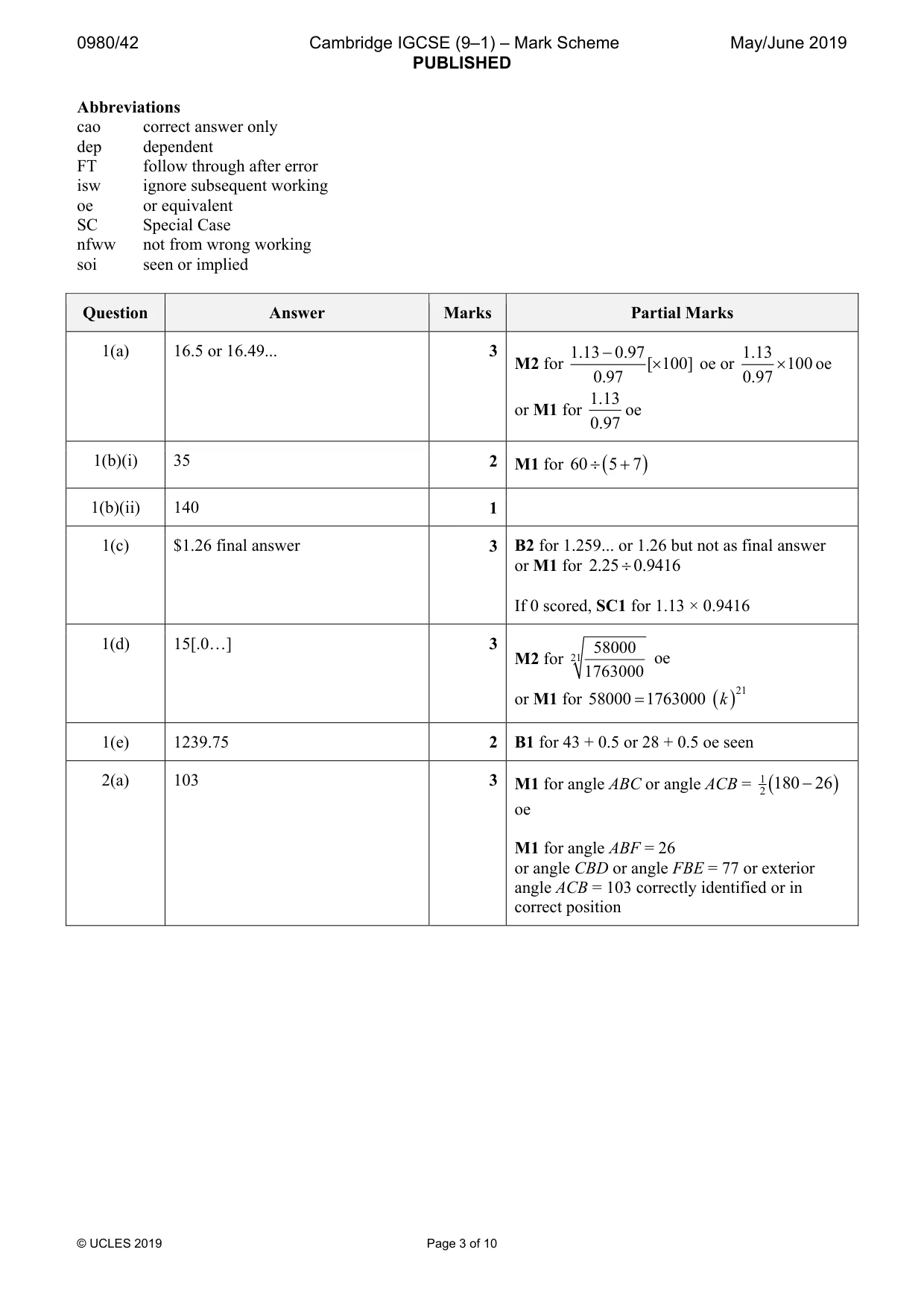 Mark scheme, page 3 of 10