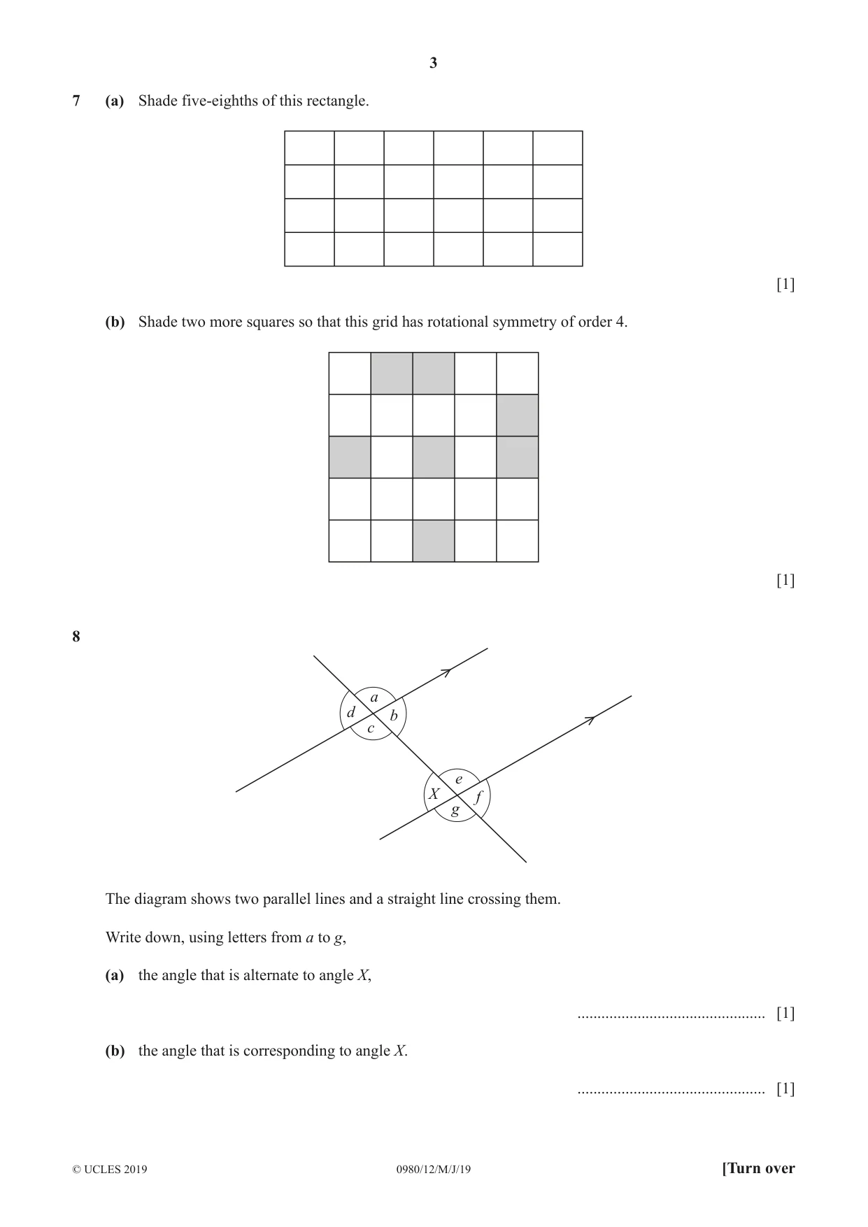 Cambridge IGCSE Mathematics (9-1) 0980 2019 May/June Paper 1 · Variant 2 question paper, page 3 of 12