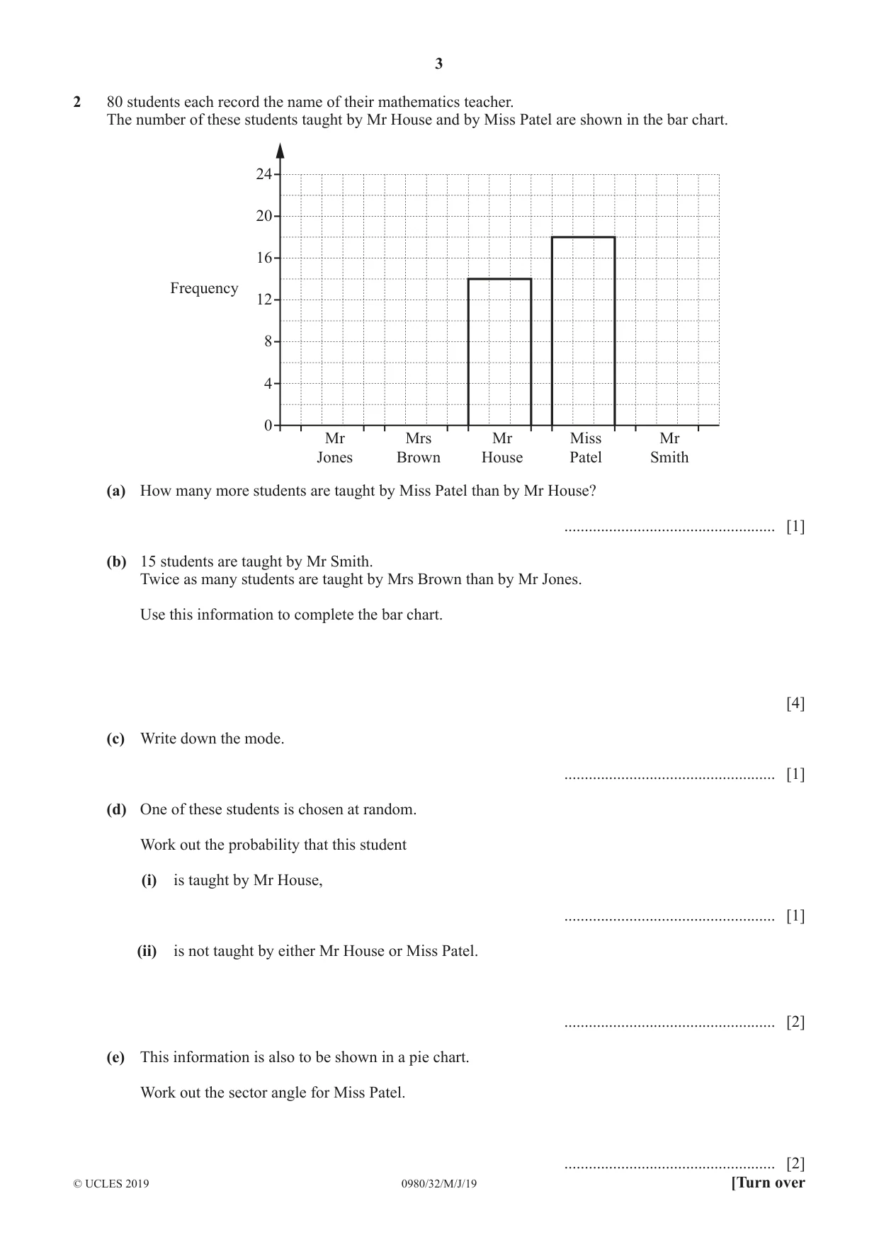 Cambridge IGCSE Mathematics (9-1) 0980 2019 May/June Paper 3 · Variant 2 question paper, page 3 of 16