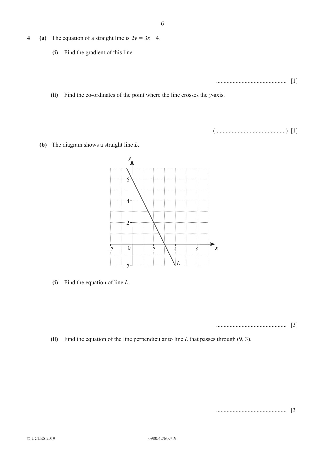 Cambridge IGCSE Mathematics (9-1) 0980 2019 May/June Paper 4 · Variant 2 question paper, page 6 of 20