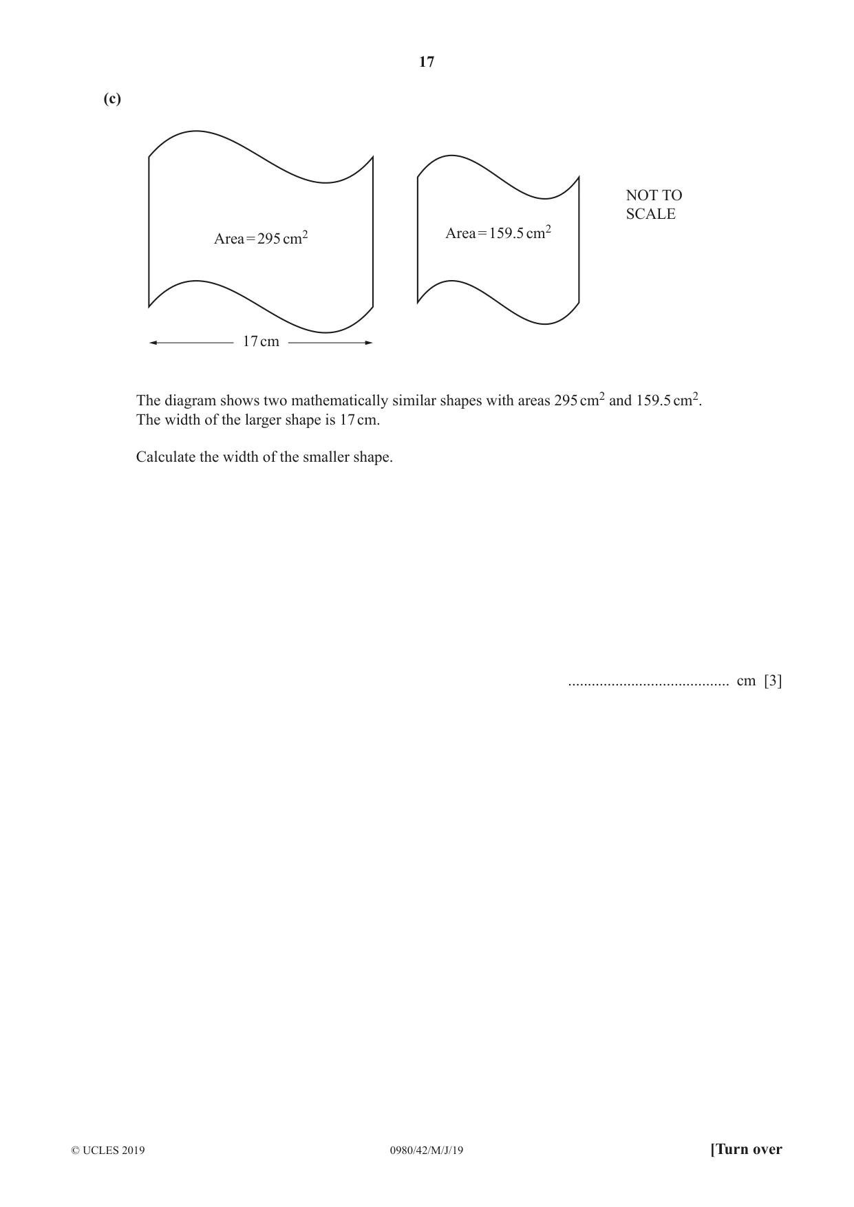 Cambridge IGCSE Mathematics (9-1) 0980 2019 May/June Paper 4 · Variant 2 question paper, page 17 of 20