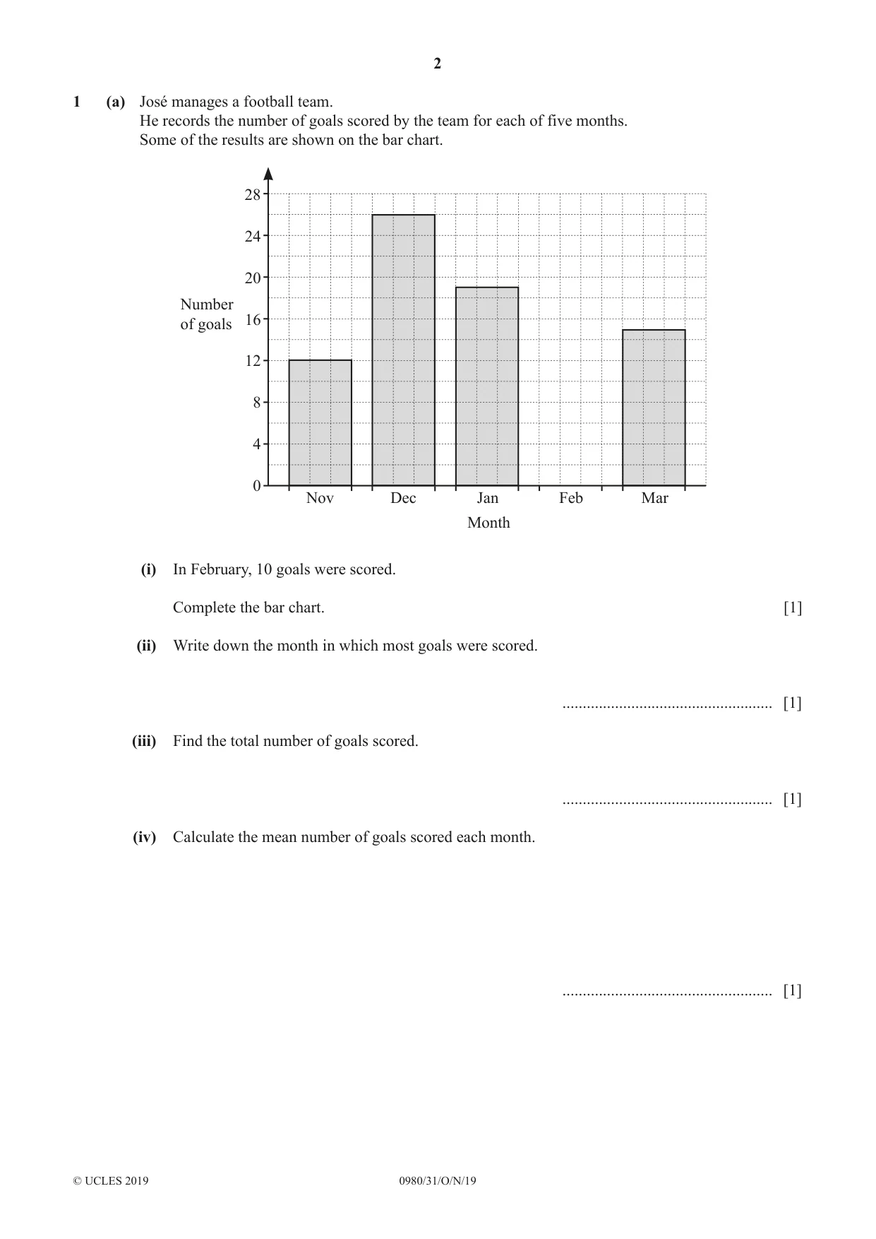 Cambridge IGCSE Mathematics (9-1) 0980 2019 Oct/Nov Paper 3 · Variant 1 question paper, page 2 of 16