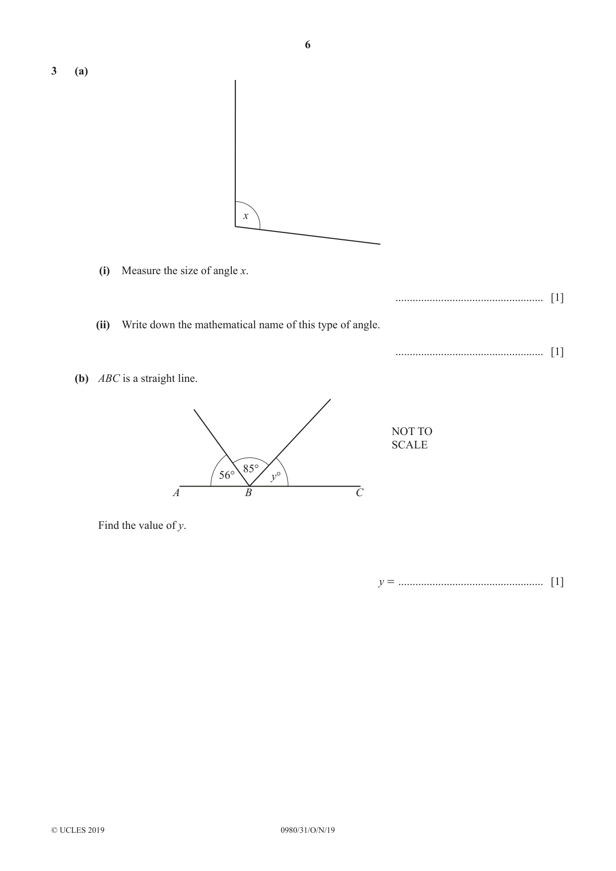Cambridge IGCSE Mathematics (9-1) 0980 2019 Oct/Nov Paper 3 · Variant 1 question paper, page 6 of 16