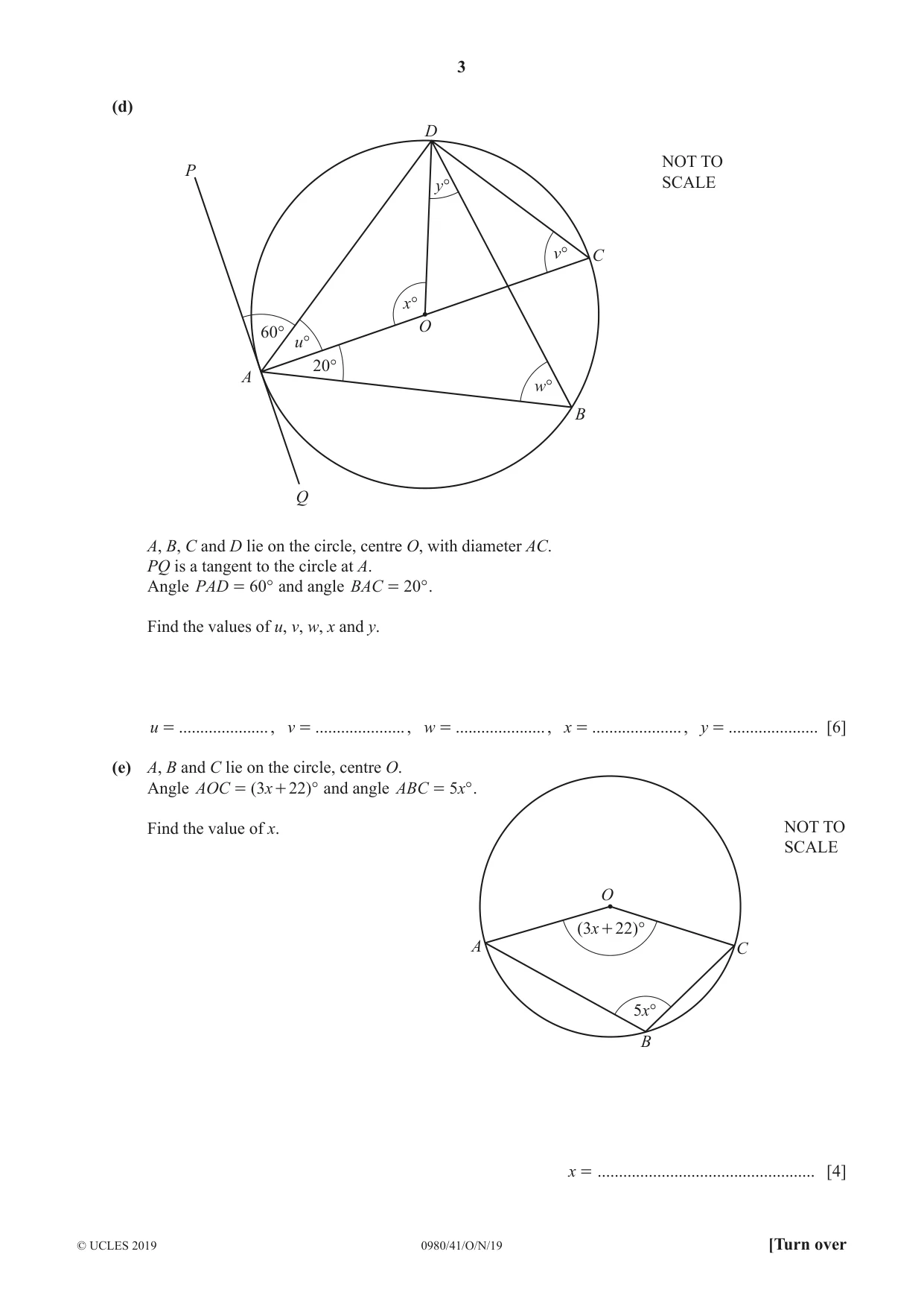 Cambridge IGCSE Mathematics (9-1) 0980 2019 Oct/Nov Paper 4 · Variant 1 question paper, page 3 of 16