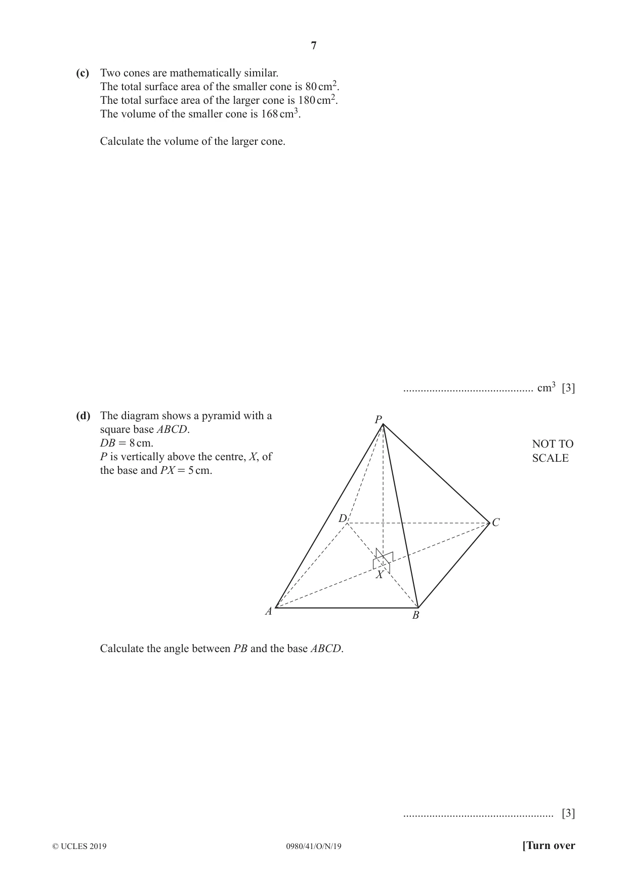 Cambridge IGCSE Mathematics (9-1) 0980 2019 Oct/Nov Paper 4 · Variant 1 question paper, page 7 of 16