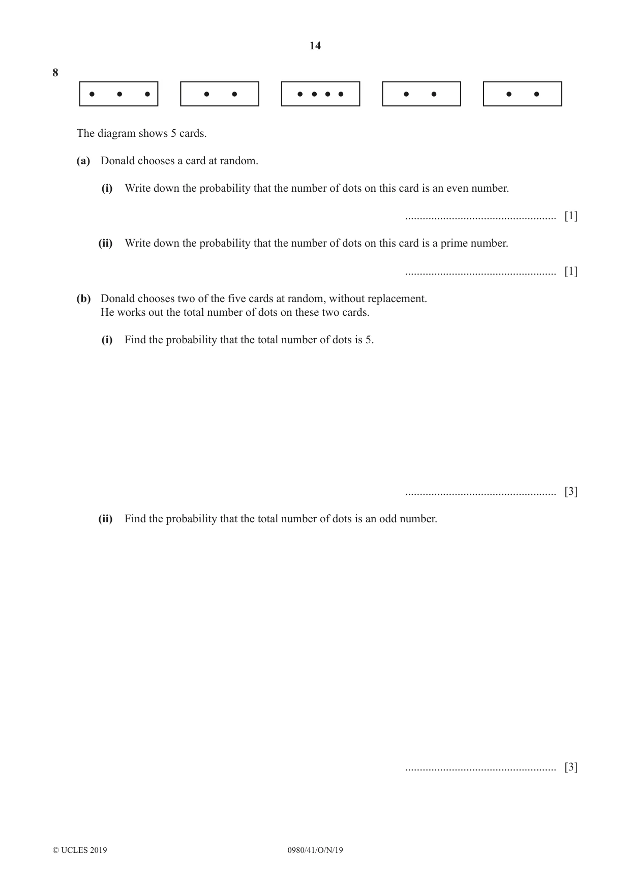 Cambridge IGCSE Mathematics (9-1) 0980 2019 Oct/Nov Paper 4 · Variant 1 question paper, page 14 of 16