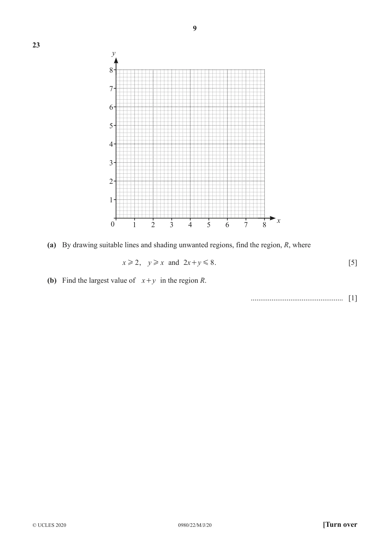 Cambridge IGCSE Mathematics (9-1) 0980 2020 May/June Paper 2 · Variant 2 question paper, page 9 of 12