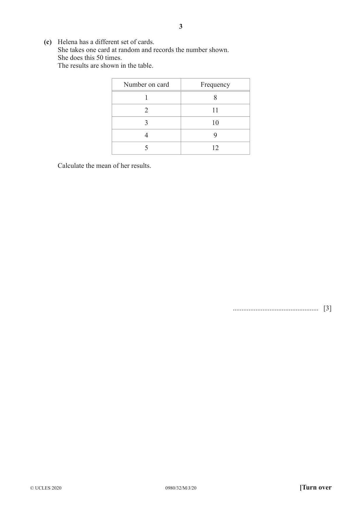 Cambridge IGCSE Mathematics (9-1) 0980 2020 May/June Paper 3 · Variant 2 question paper, page 3 of 16