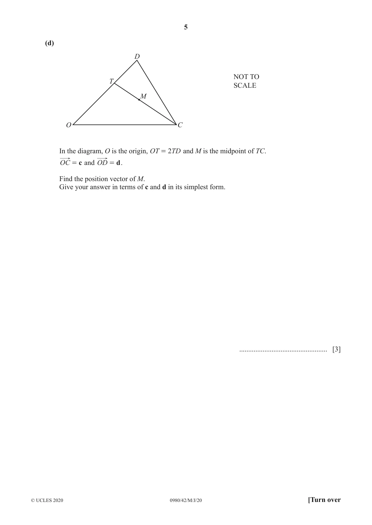 Cambridge IGCSE Mathematics (9-1) 0980 2020 May/June Paper 4 · Variant 2 question paper, page 5 of 20