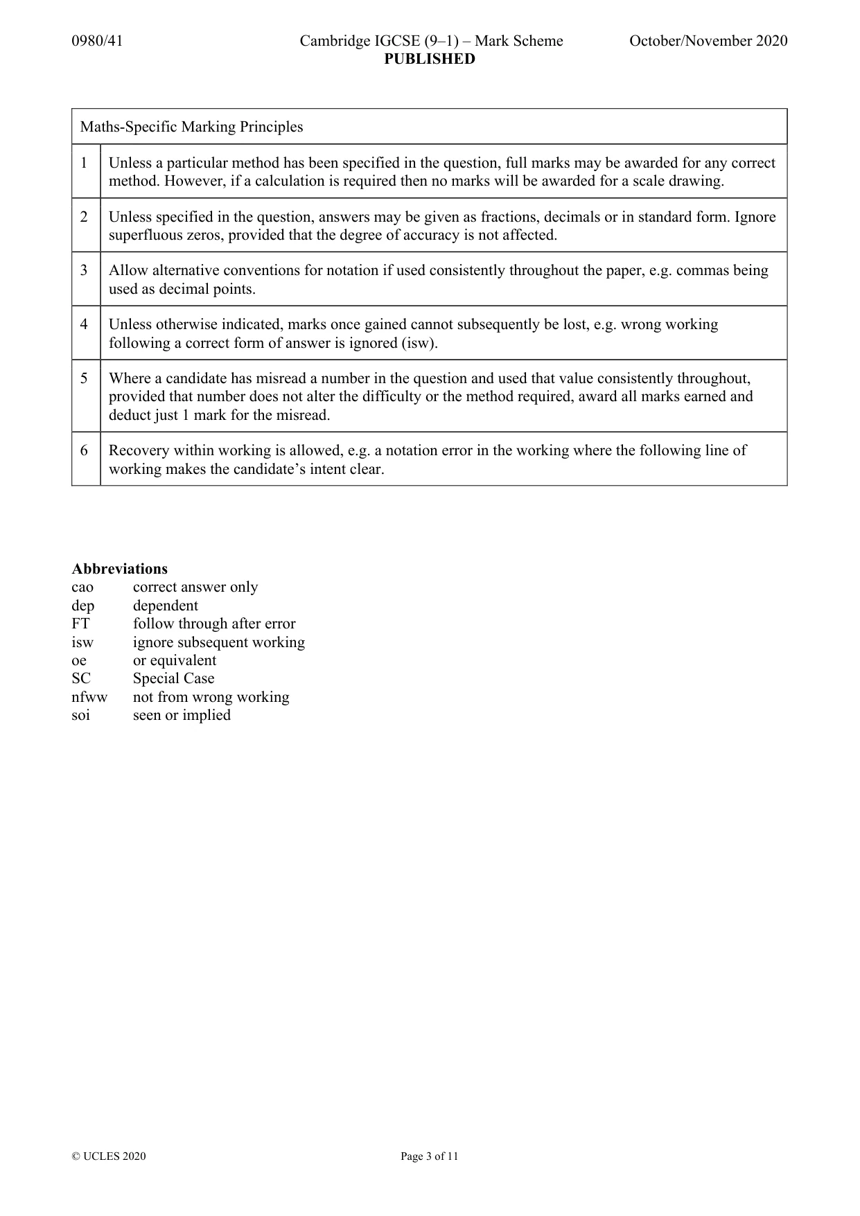 Mark scheme, page 3 of 11