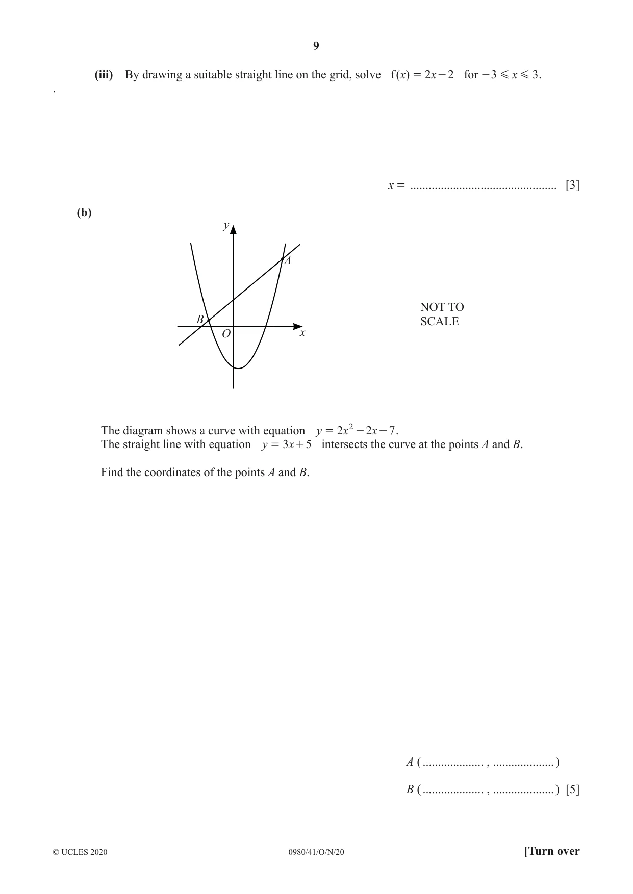 Cambridge IGCSE Mathematics (9-1) 0980 2020 Oct/Nov Paper 4 · Variant 1 question paper, page 9 of 20