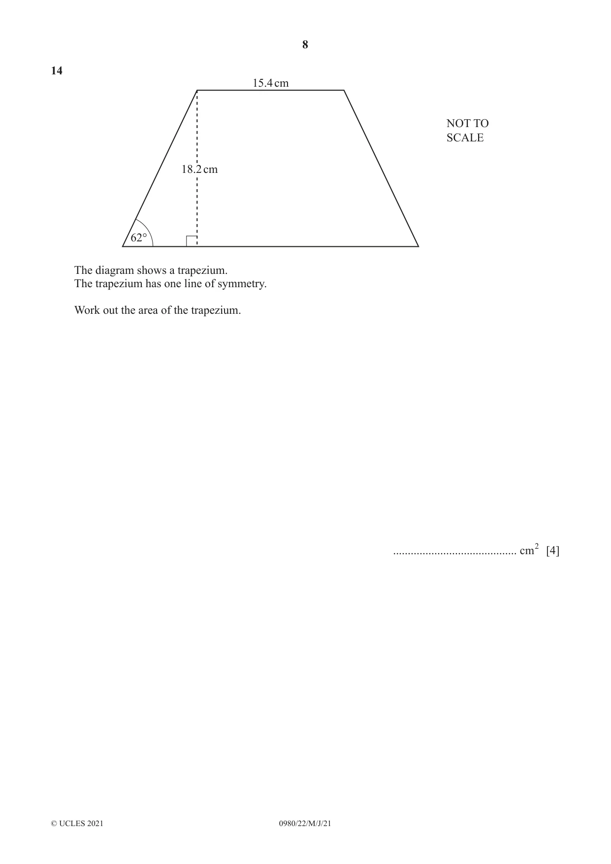 Cambridge IGCSE Mathematics (9-1) 0980 2021 May/June Paper 2 · Variant 2 question paper, page 8 of 16
