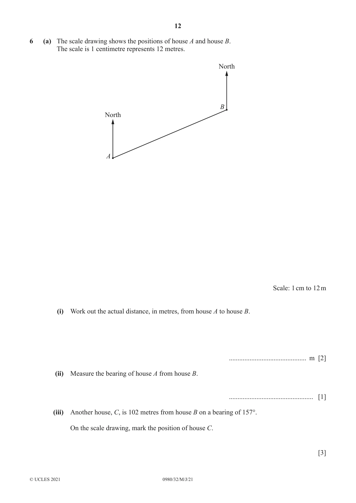 Cambridge IGCSE Mathematics (9-1) 0980 2021 May/June Paper 3 · Variant 2 question paper, page 12 of 20