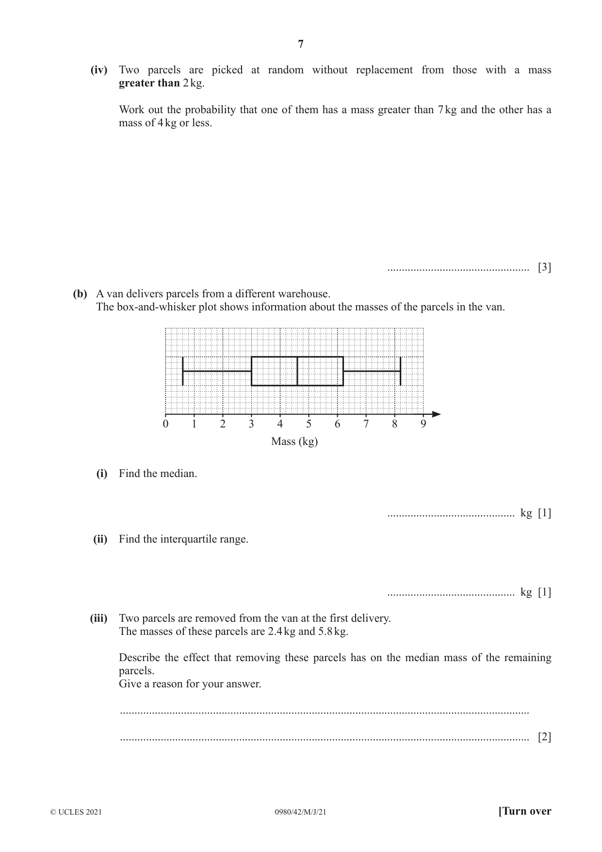 Cambridge IGCSE Mathematics (9-1) 0980 2021 May/June Paper 4 · Variant 2 question paper, page 7 of 16