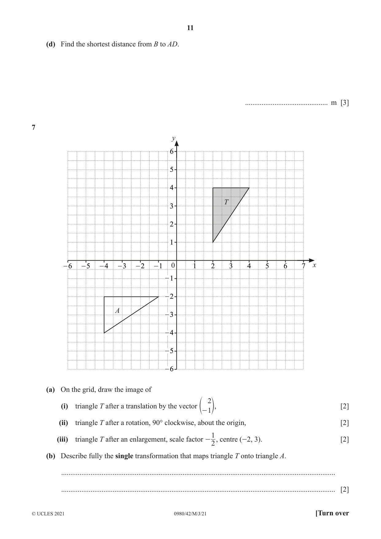 Cambridge IGCSE Mathematics (9-1) 0980 2021 May/June Paper 4 · Variant 2 question paper, page 11 of 16