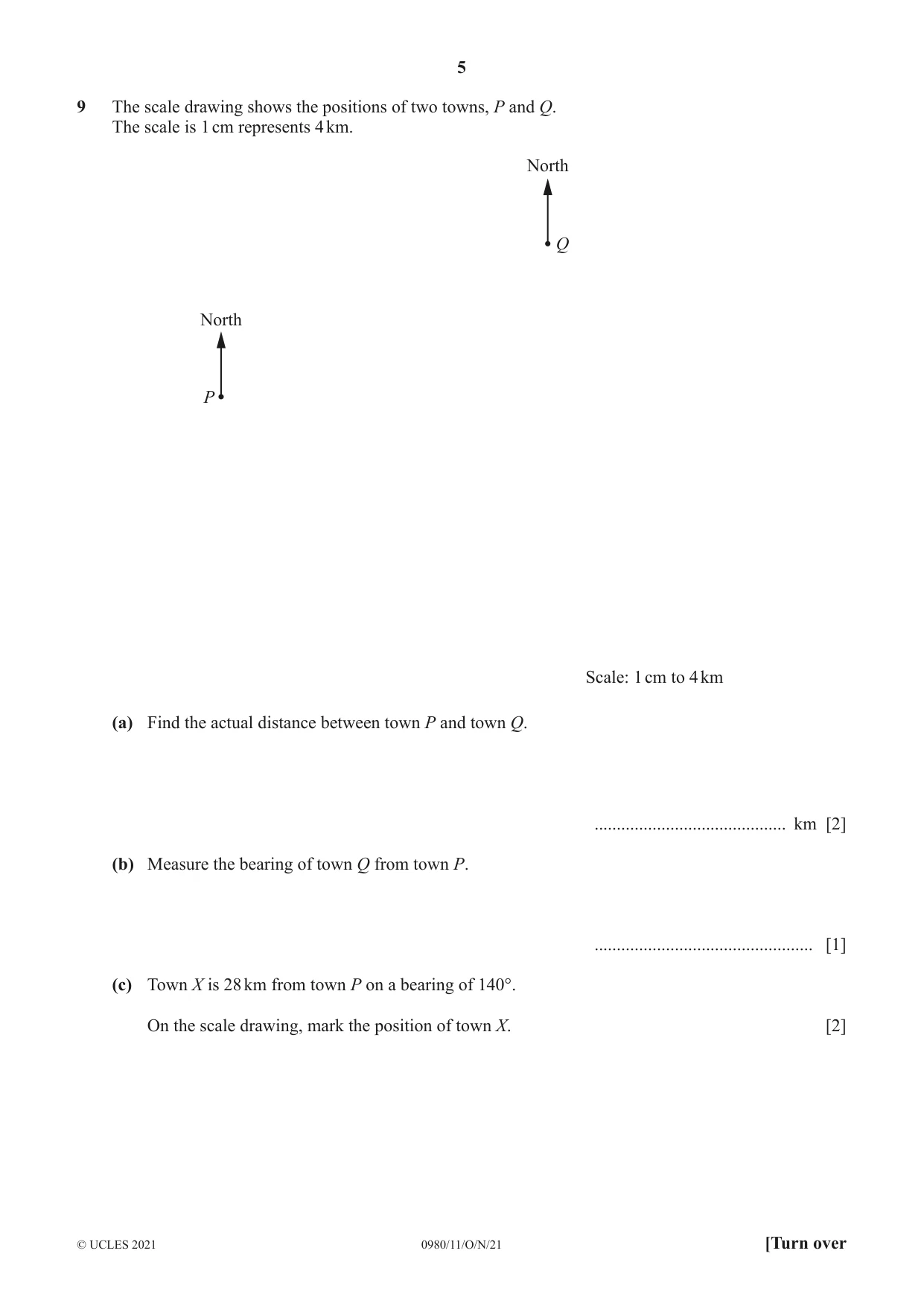 Cambridge IGCSE Mathematics (9-1) 0980 2021 Oct/Nov Paper 1 · Variant 1 question paper, page 5 of 12