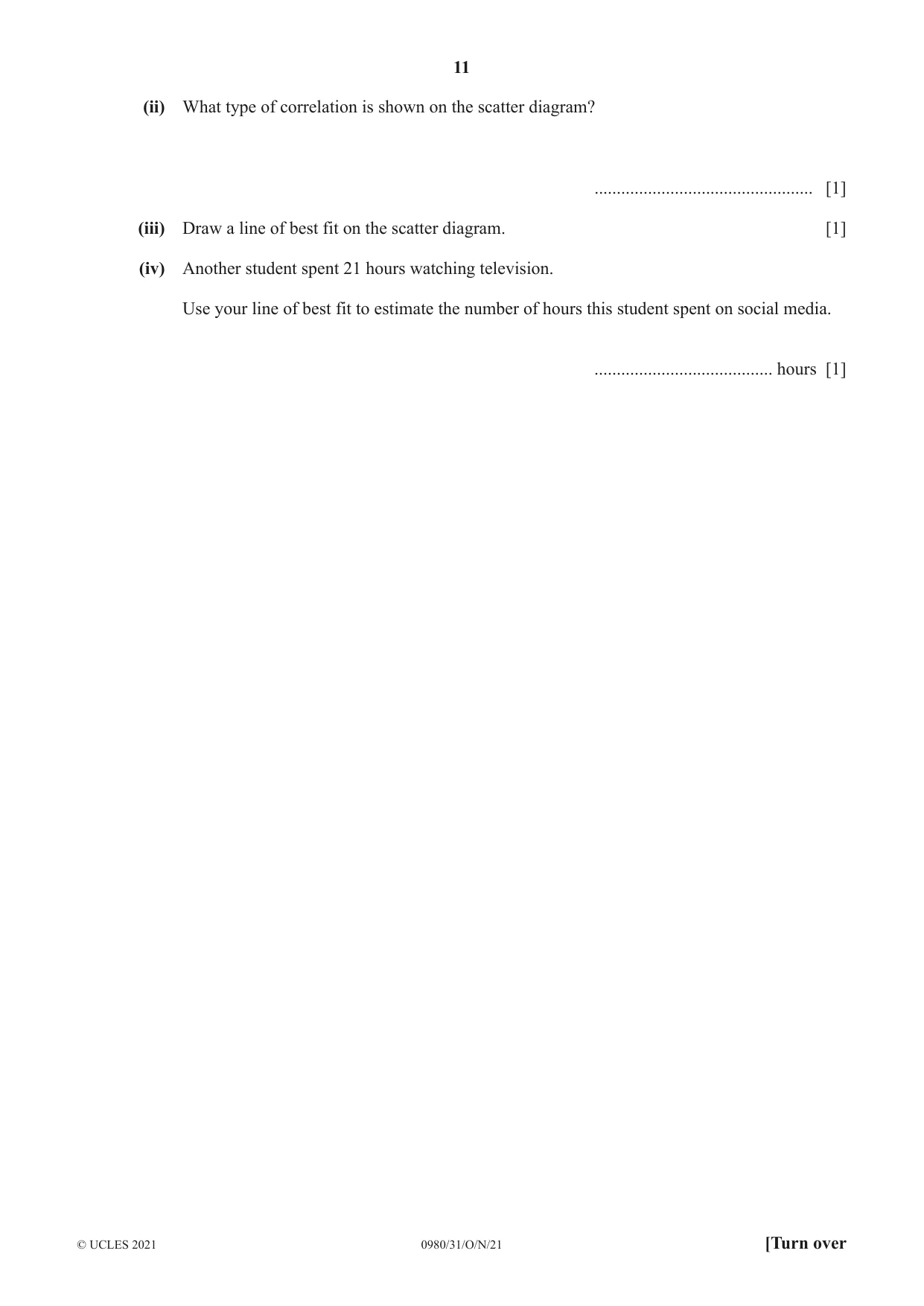 Cambridge IGCSE Mathematics (9-1) 0980 2021 Oct/Nov Paper 3 · Variant 1 question paper, page 11 of 20