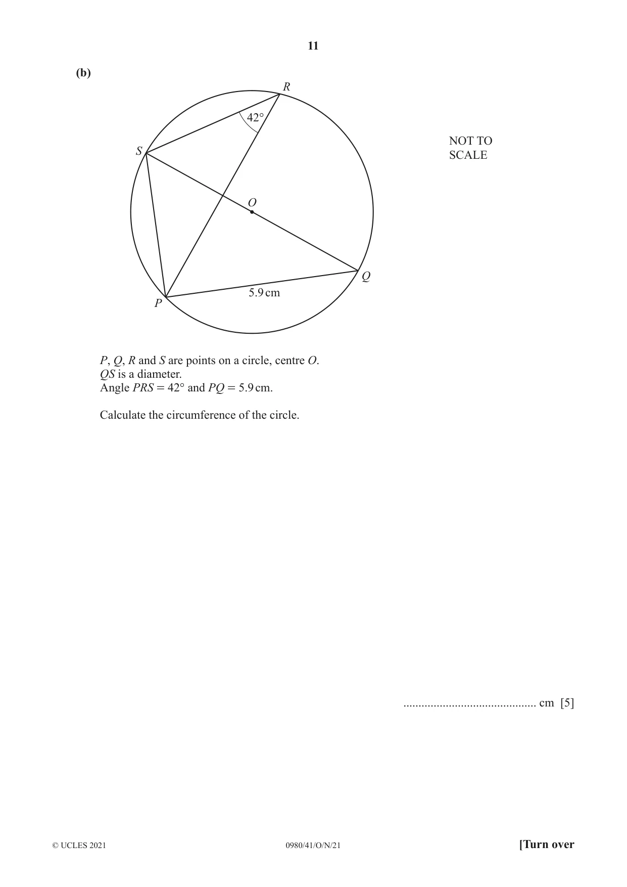 Cambridge IGCSE Mathematics (9-1) 0980 2021 Oct/Nov Paper 4 · Variant 1 question paper, page 11 of 20