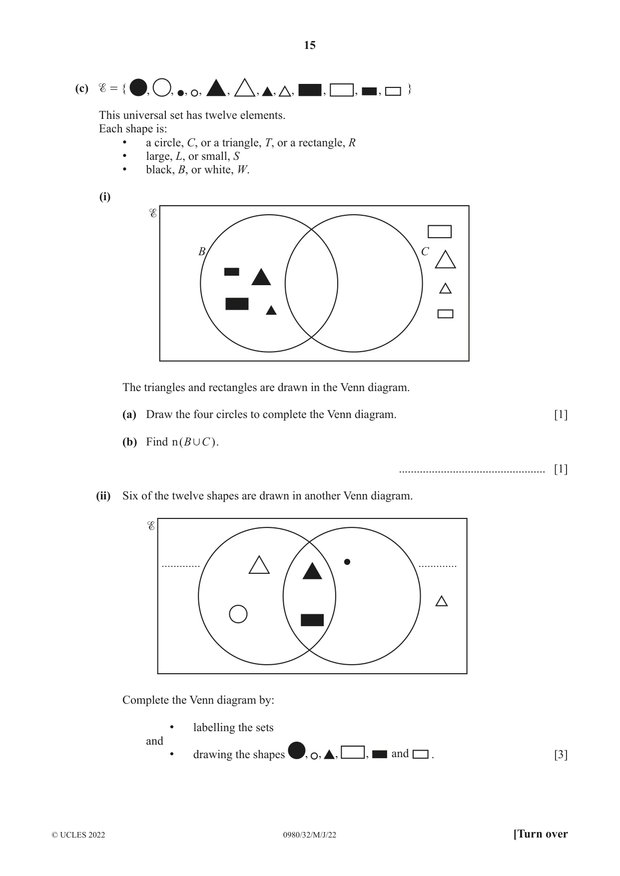 Cambridge IGCSE Mathematics (9-1) 0980 2022 May/June Paper 3 · Variant 2 question paper, page 15 of 20