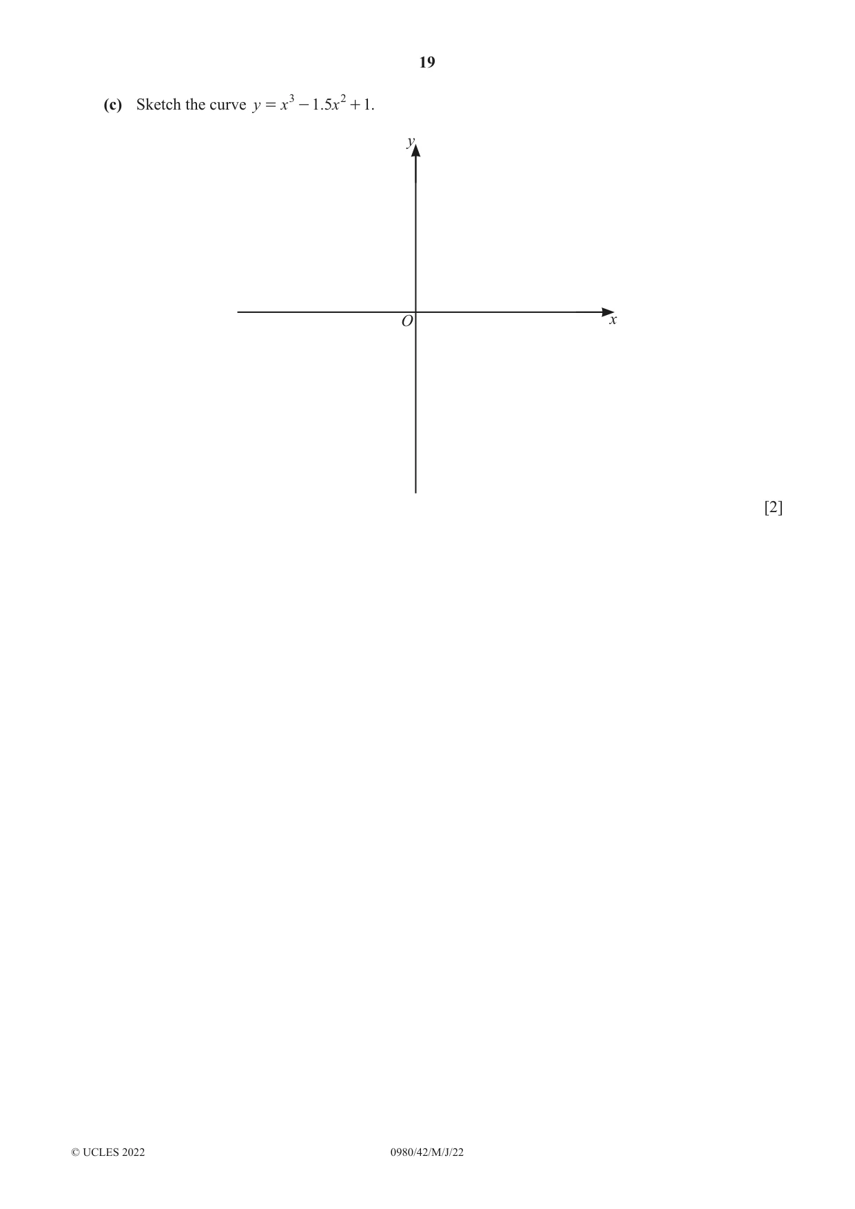Cambridge IGCSE Mathematics (9-1) 0980 2022 May/June Paper 4 · Variant 2 question paper, page 19 of 20
