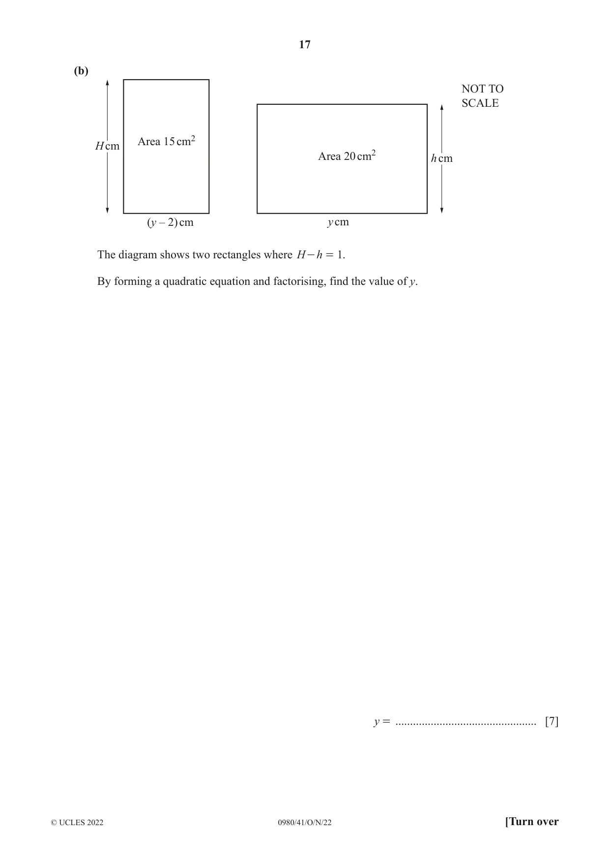 Cambridge IGCSE Mathematics (9-1) 0980 2022 Oct/Nov Paper 4 · Variant 1 question paper, page 17 of 20