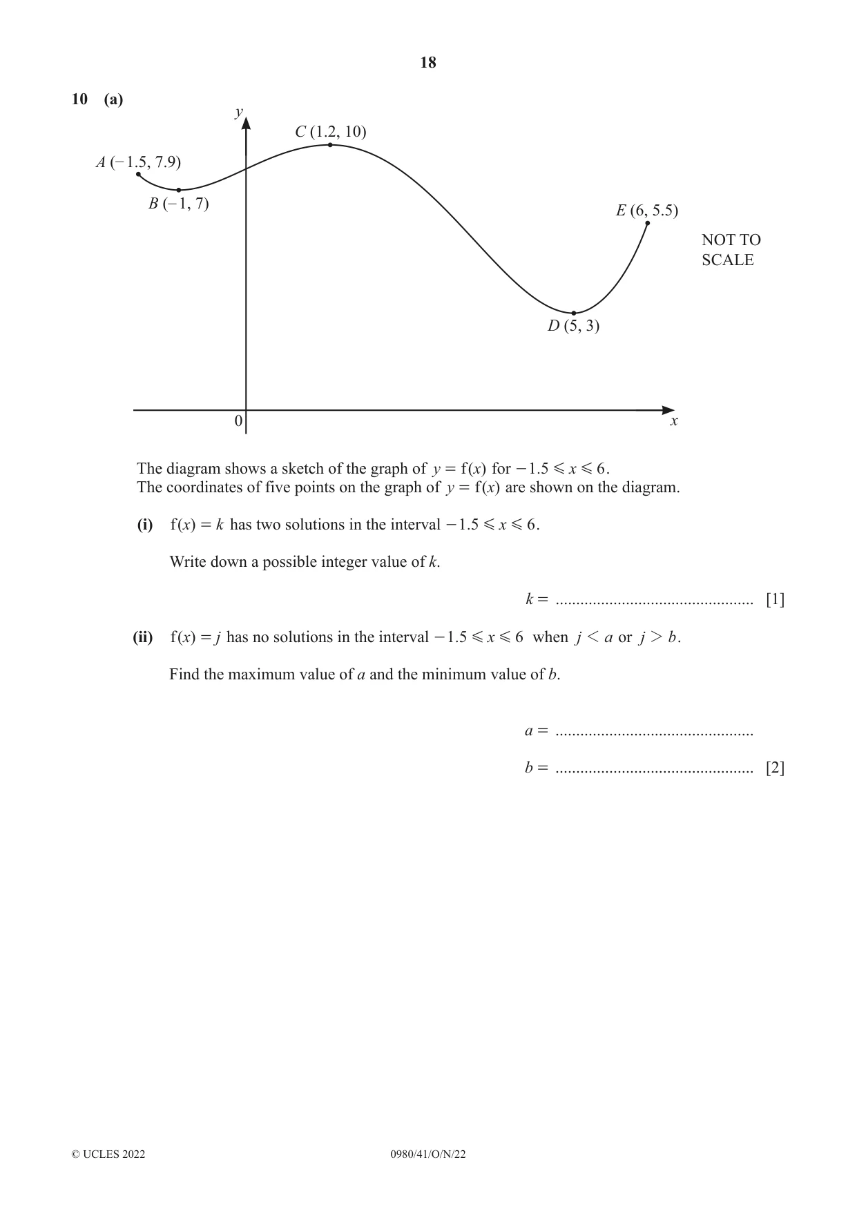 Cambridge IGCSE Mathematics (9-1) 0980 2022 Oct/Nov Paper 4 · Variant 1 question paper, page 18 of 20