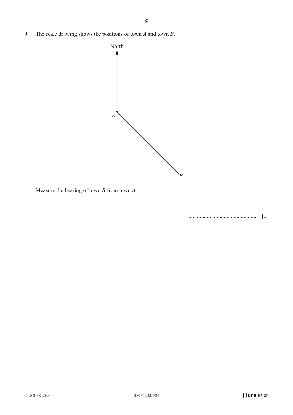 Cambridge IGCSE Mathematics (9-1) 0980 2023 May/June Paper 1 · Variant 2 question paper, page 5 of 12