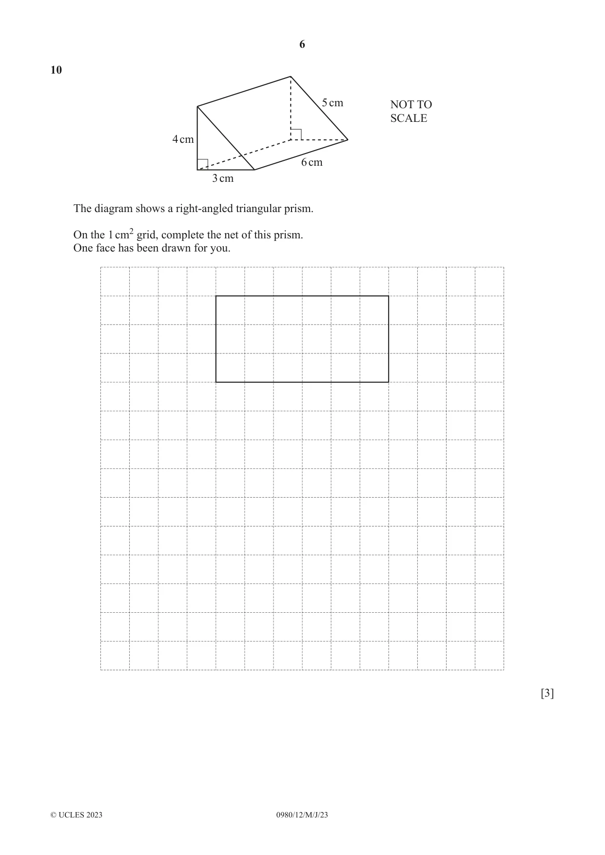 Cambridge IGCSE Mathematics (9-1) 0980 2023 May/June Paper 1 · Variant 2 question paper, page 6 of 12