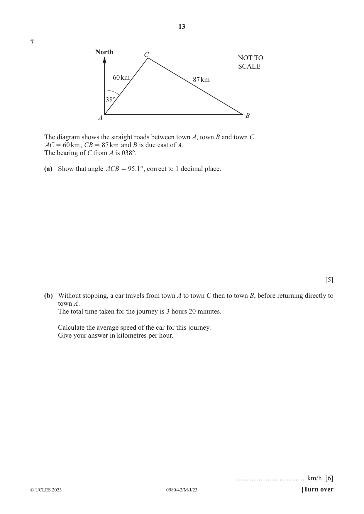 Cambridge IGCSE Mathematics (9-1) 0980 2023 May/June Paper 4 · Variant 2 question paper, page 13 of 20