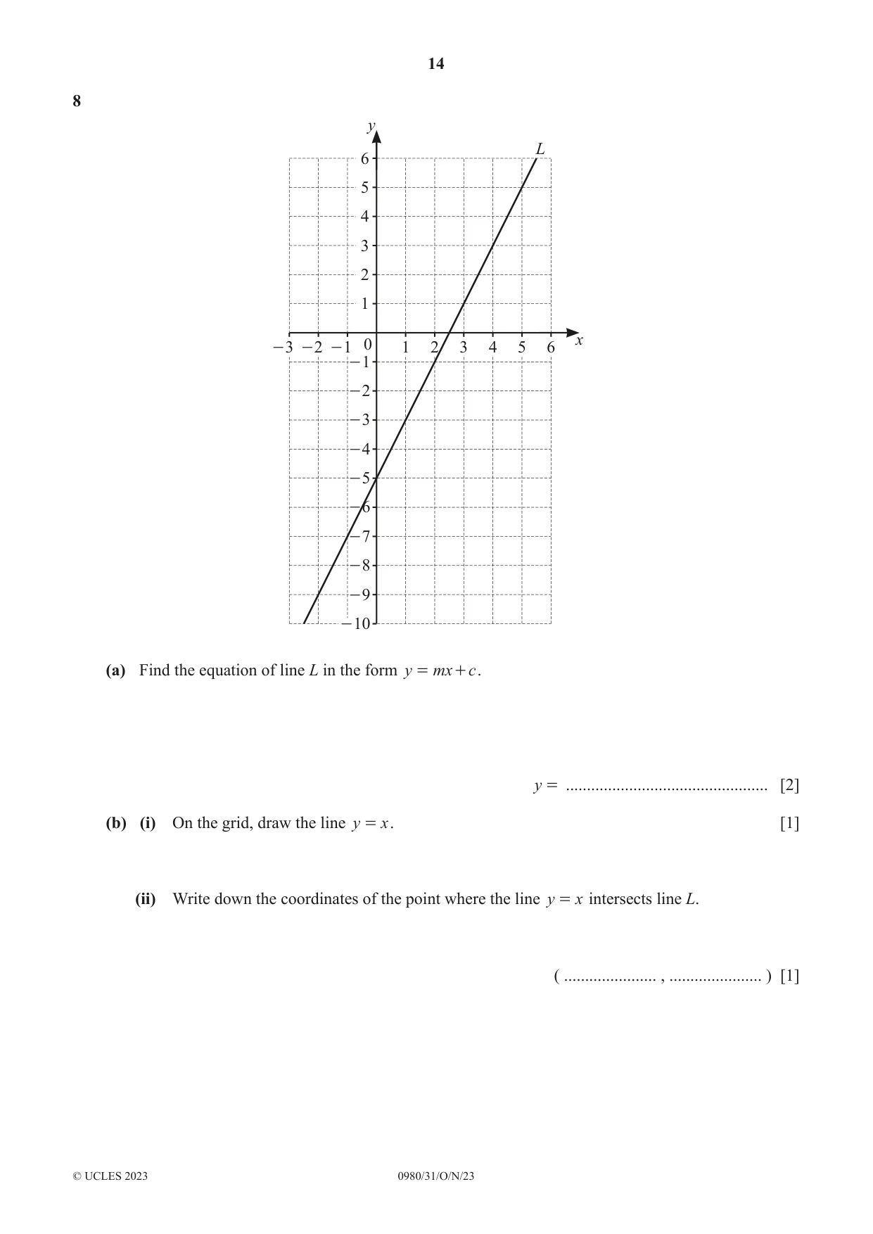 Cambridge IGCSE Mathematics (9-1) 0980 2023 Oct/Nov Paper 3 · Variant 1 question paper, page 14 of 20