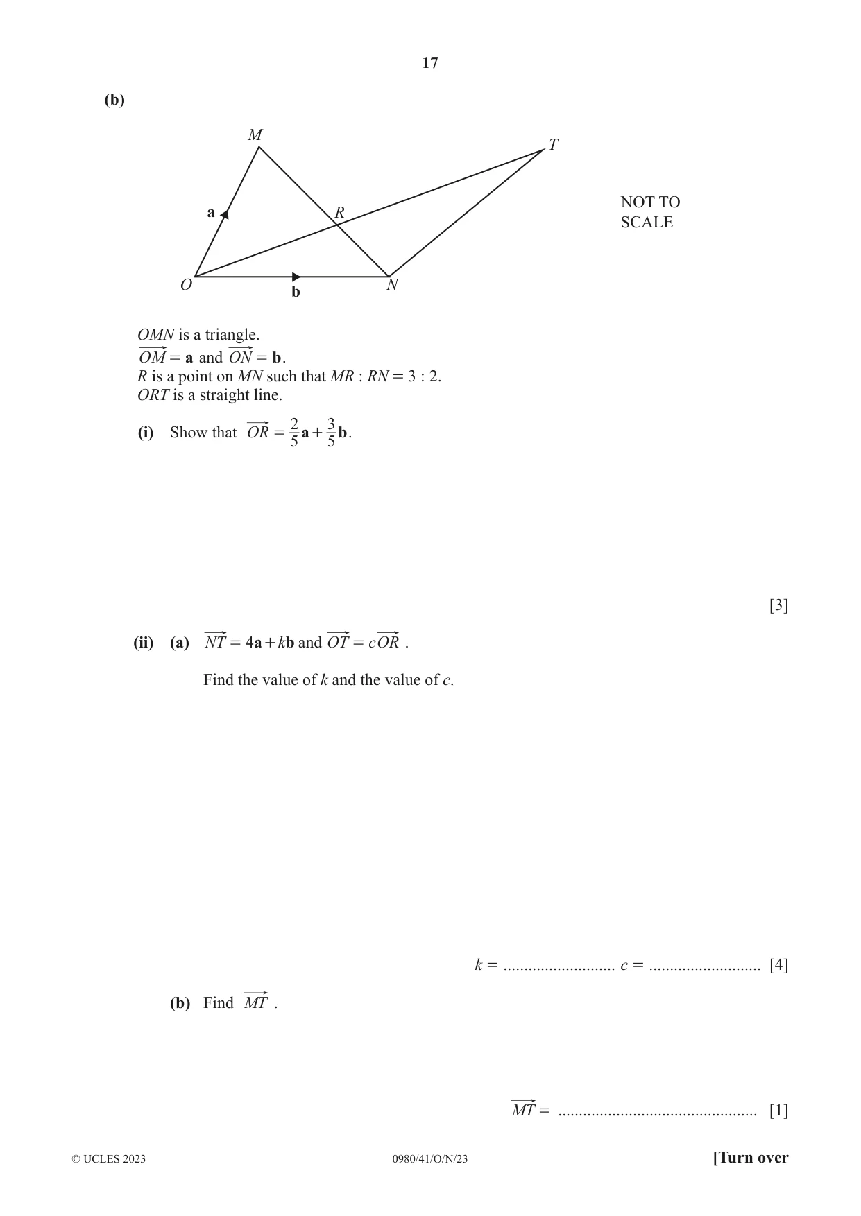 Cambridge IGCSE Mathematics (9-1) 0980 2023 Oct/Nov Paper 4 · Variant 1 question paper, page 17 of 20