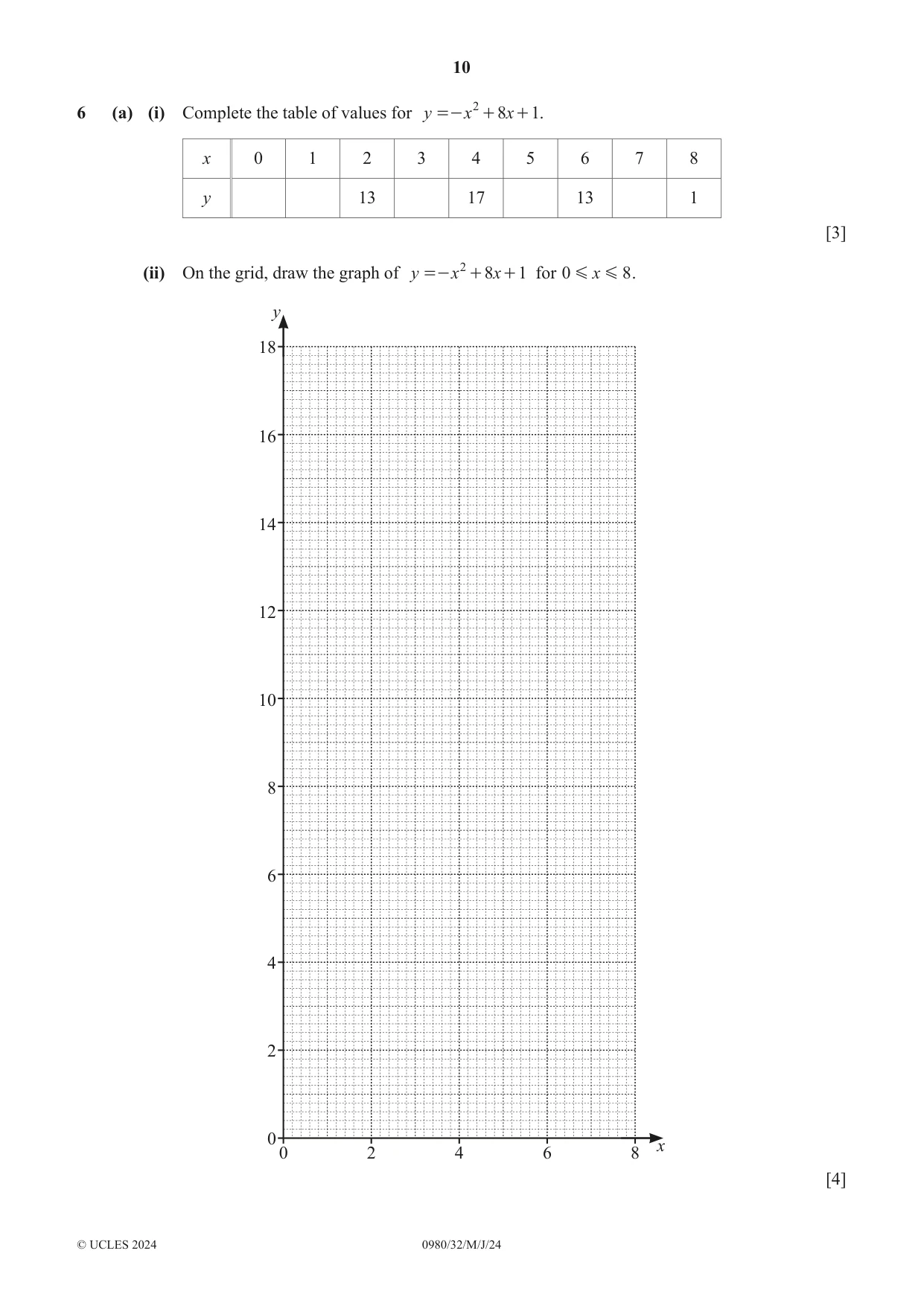 Cambridge IGCSE Mathematics (9-1) 0980 2024 May/June Paper 3 · Variant 2 question paper, page 10 of 16