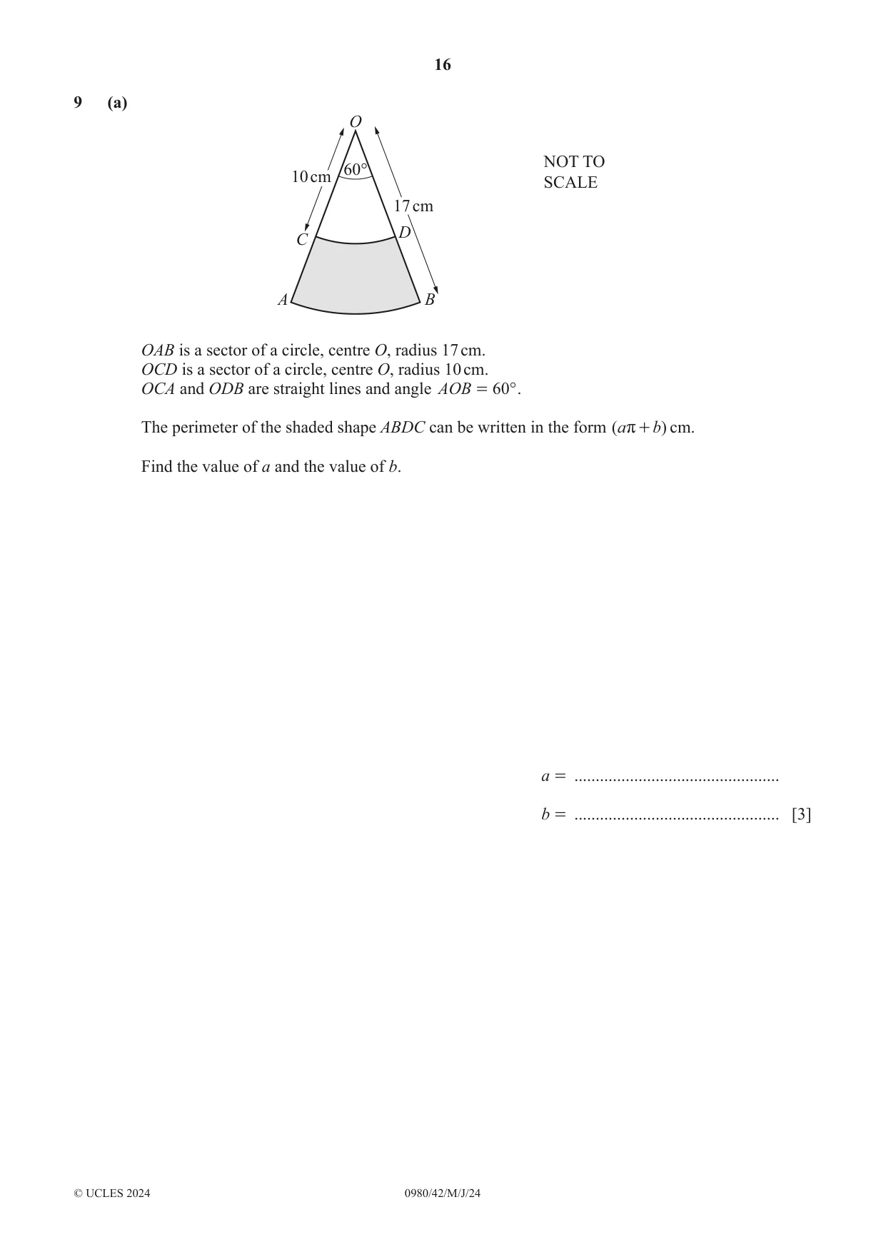 Cambridge IGCSE Mathematics (9-1) 0980 2024 May/June Paper 4 · Variant 2 question paper, page 16 of 20