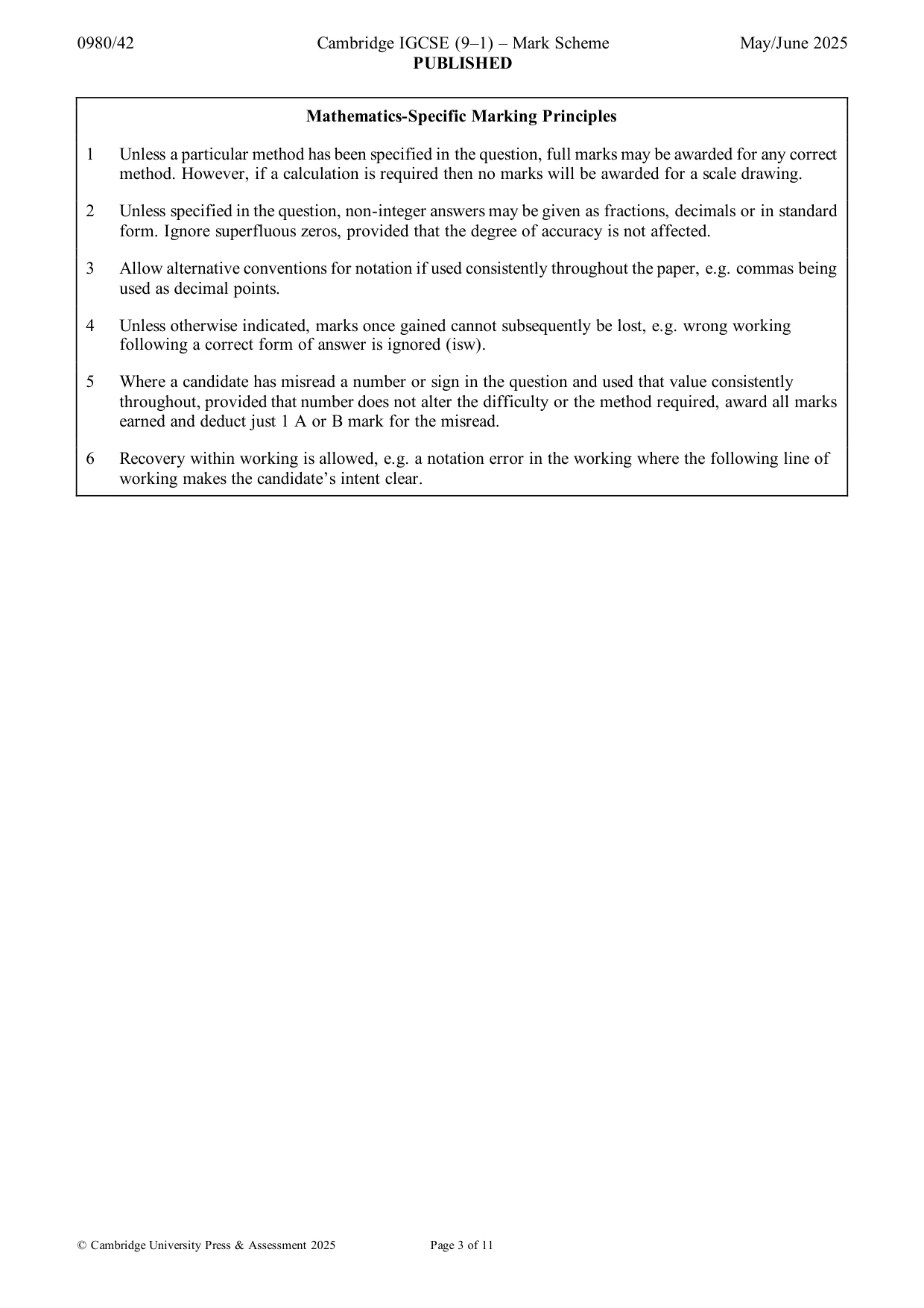 Mark scheme, page 3 of 11
