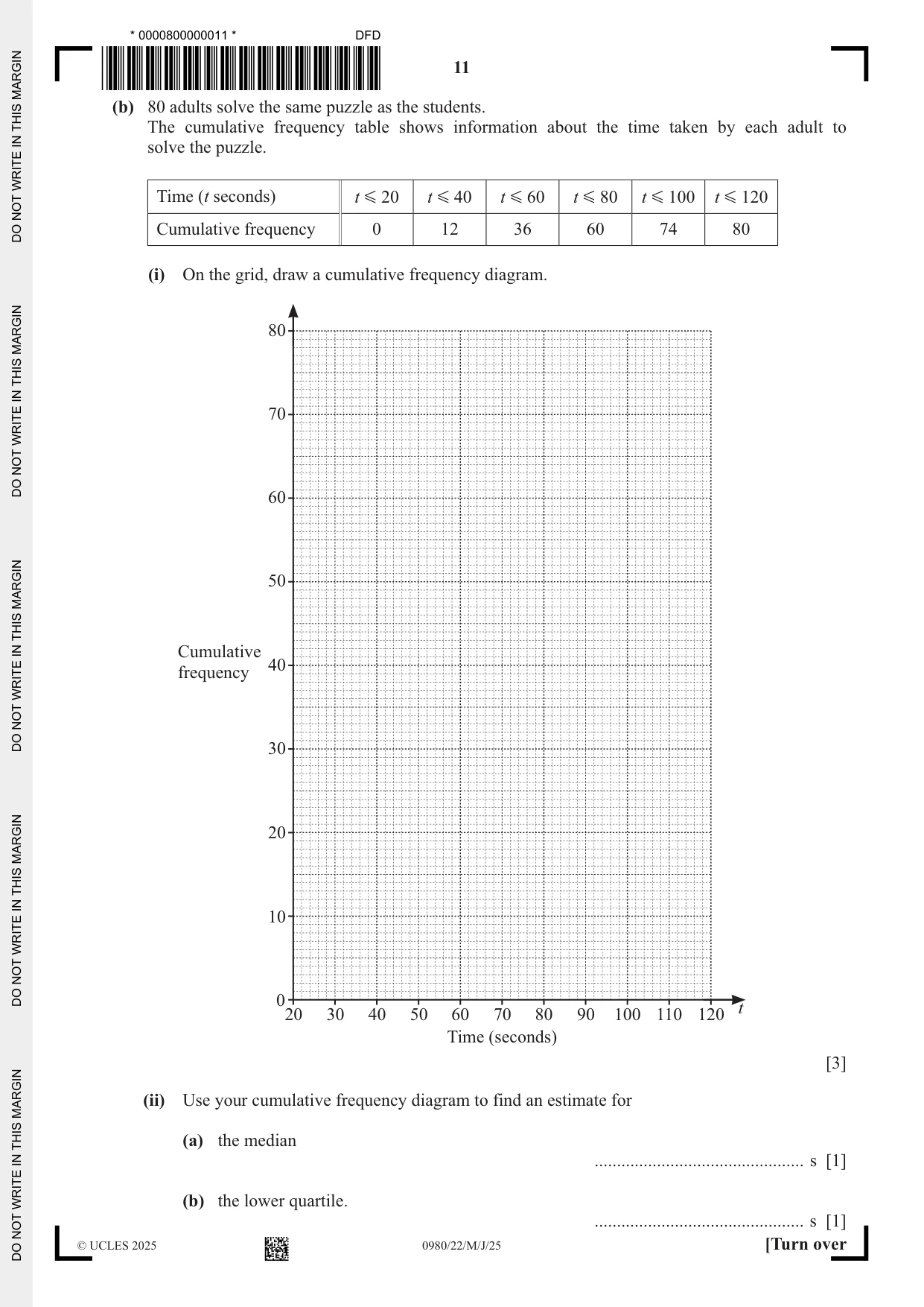 Cambridge IGCSE Mathematics (9-1) 0980 2025 May/June Paper 2 · Variant 2 question paper, page 11 of 20